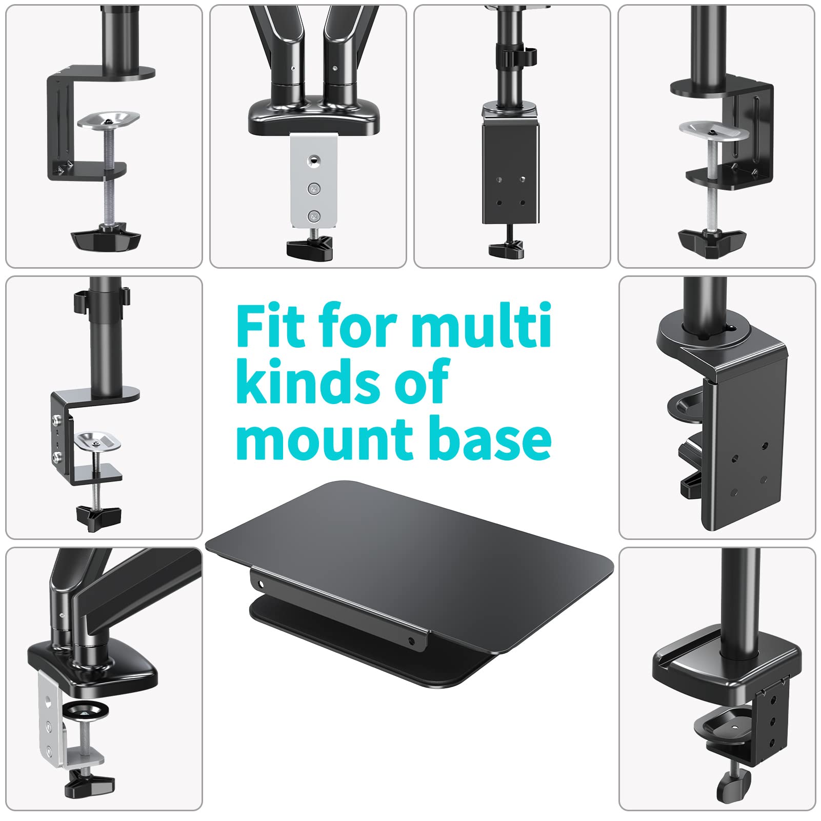 Mount Pro Monitor Mount Reinforcement For Thin Desk And Other Fragile Table Tops, Steel Bracket Plate Fits Monitor Arm And Monit