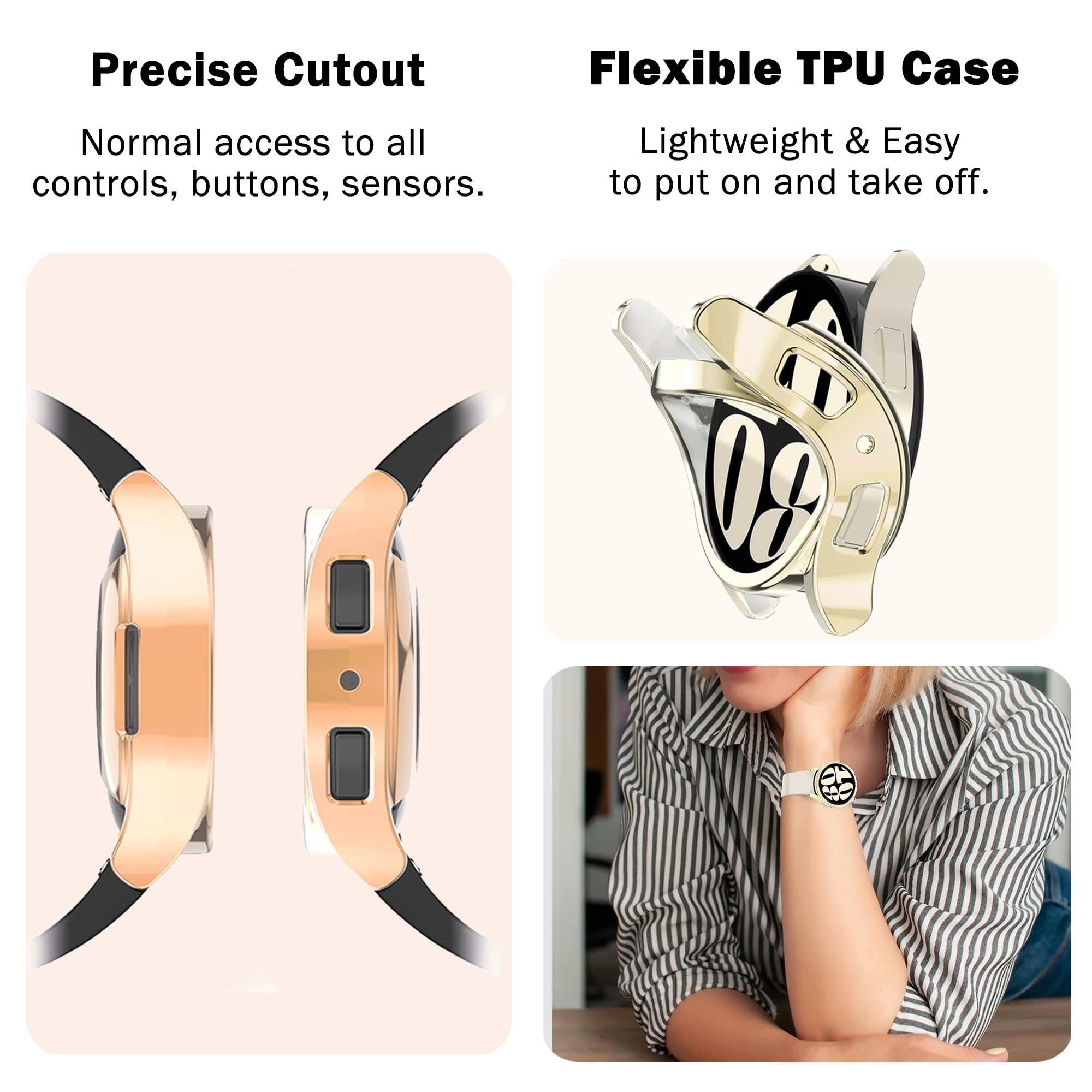 Yuvike [12 Pack] Watch Screen Protector Compatible With Samsung Galaxy Watch 6 40Mm, Soft Tpu Watch Case Full Anti Golpes Protec