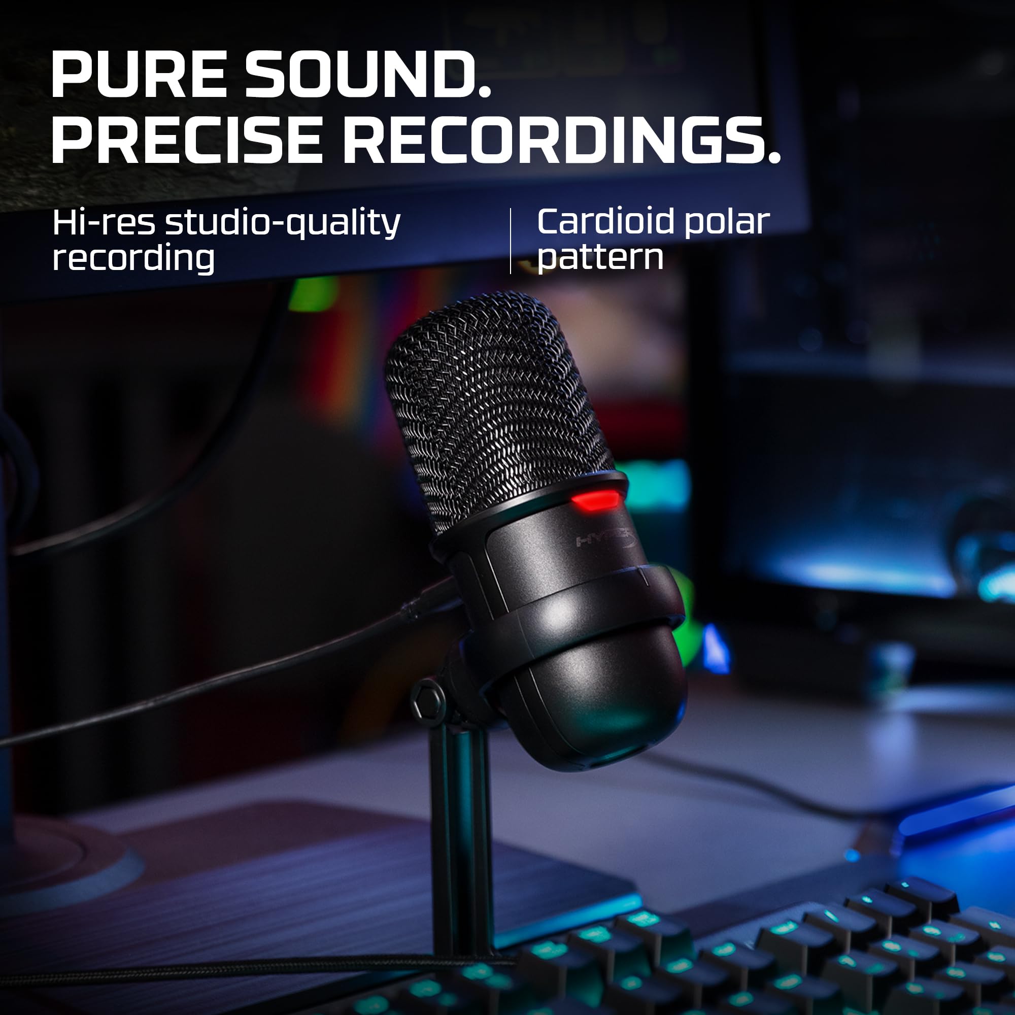 Hyperx Solocast - Usb Condenser Gaming Microphone, For Pc, Ps4, Ps5 And Mac, Tap-To-Mute Sensor, Cardioid Polar Pattern, Great F