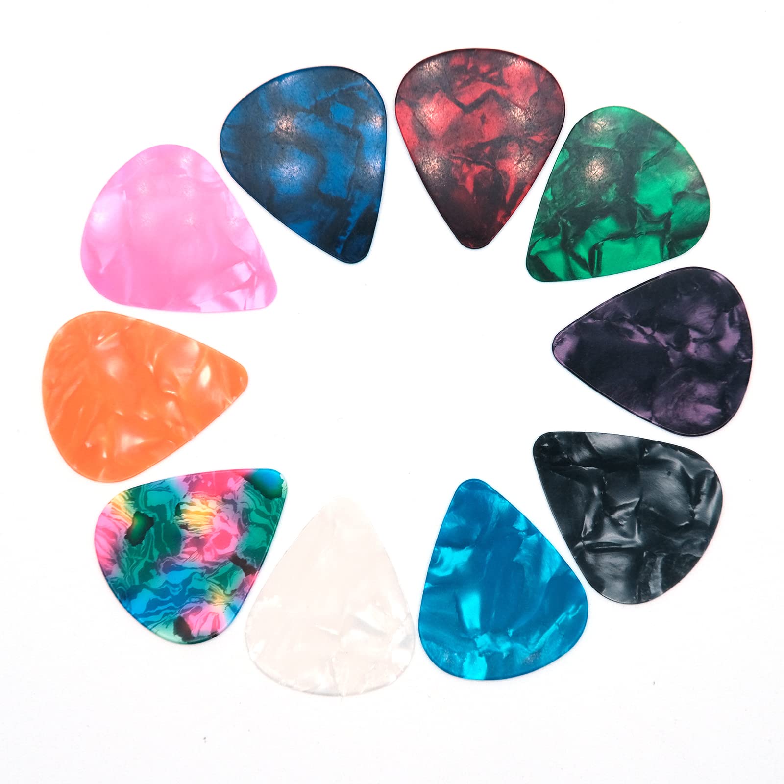 Harpfeas 60 Pcs Guitar Picks, 3 Different Thickness Abstract Art Colorful Celluloid Guitar Pick Plectrums For Bass, Electric, Ac