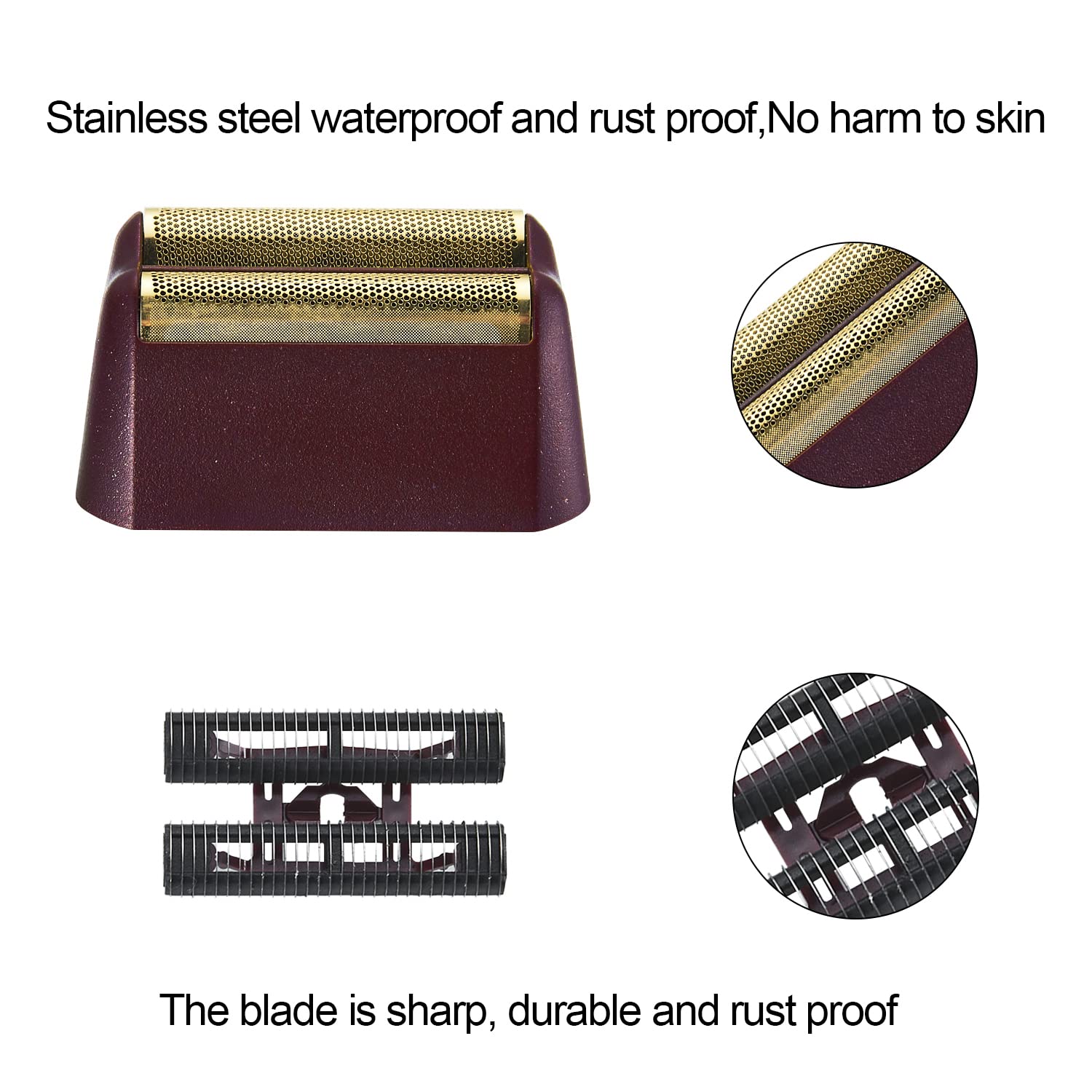 2 Pcs Professional 5 Star Series Finale Shaver Shaper Replacement Super Close Gold Foil And Cutter Bar Assembly Compatible With