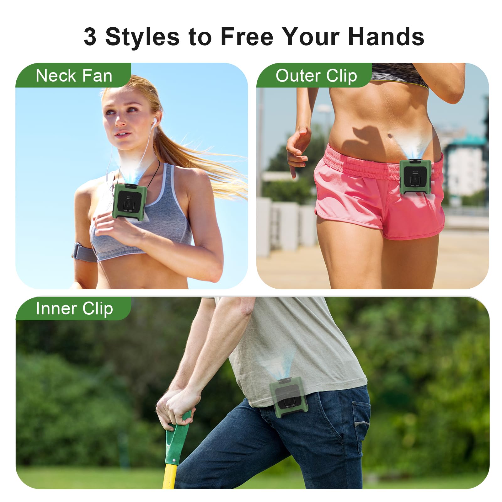 Portable Fan Wearable Personal Fan With 5 Speed Max 55 Working Hours Low Noise Portable Neck Fans Cooling Waist Fans For Camping