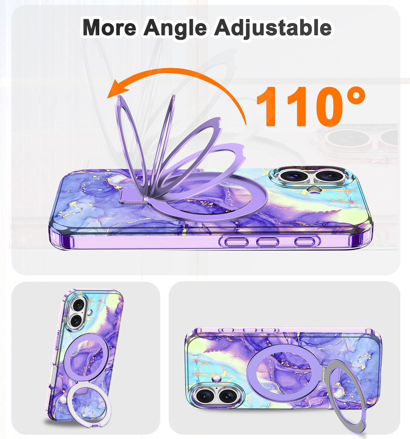 Lamcase For Iphone 16 Plus Case With Magnetic Invisible Ring Stand [Compatible With Magsafe], Full Body Rugged Slim Women Men Gi