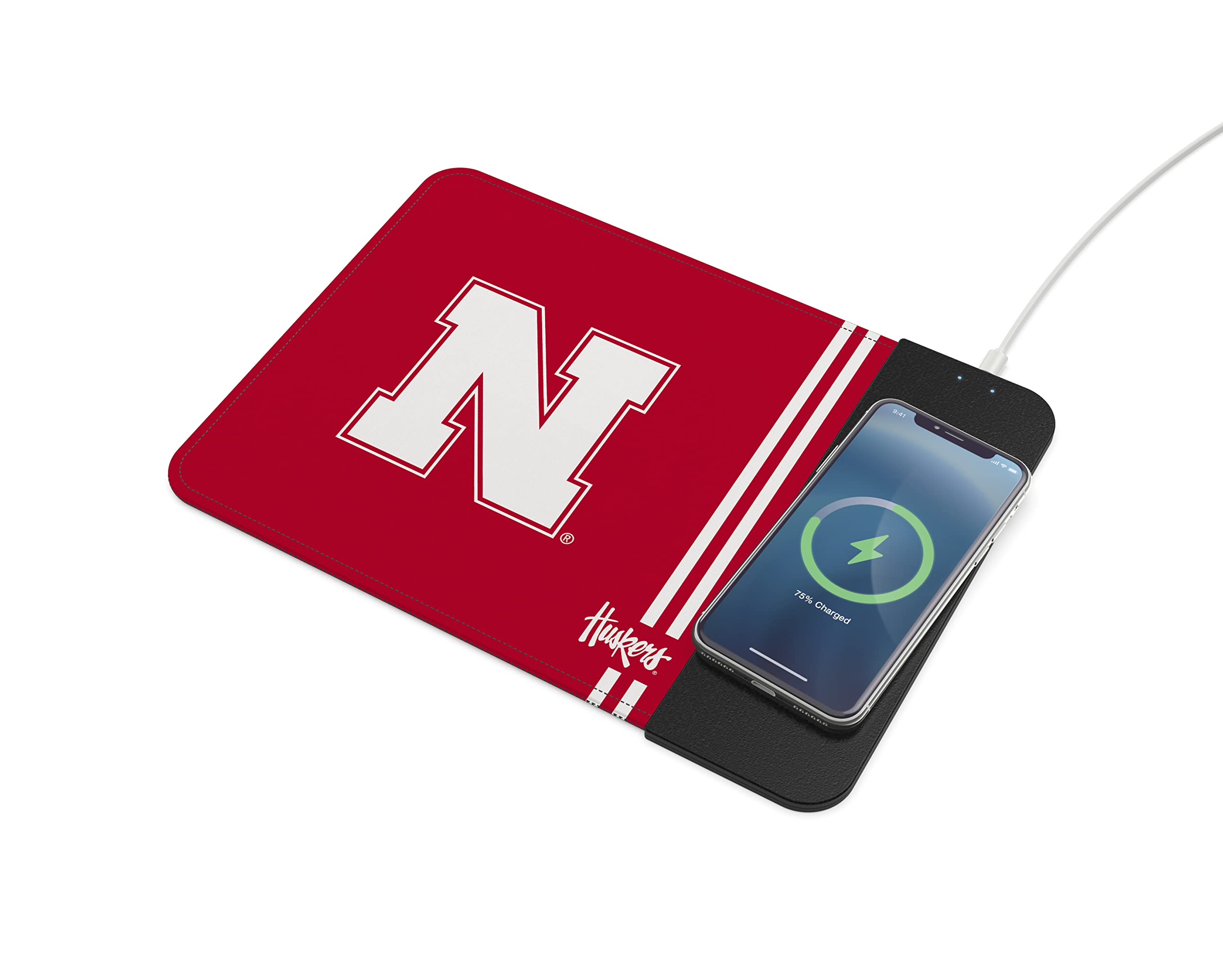 Soar Ncaa Wireless Charging Mouse Pad, Nebraska Cornhuskers