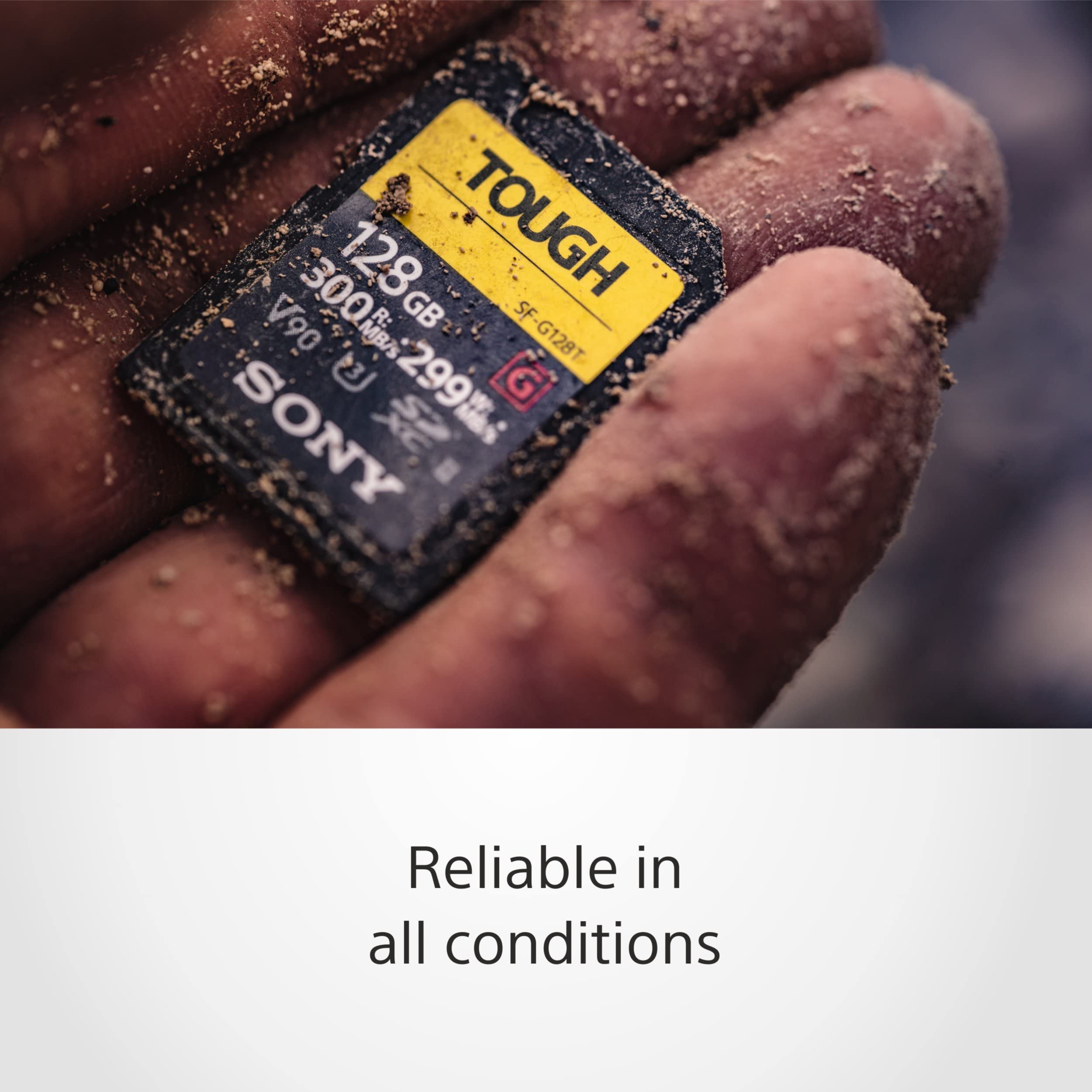 Sony TOUGH G series SDXC UHS II Card 128GB, V90, CL10, U3, Max R300MB/S, W299MB/S (SF G128T/T1)