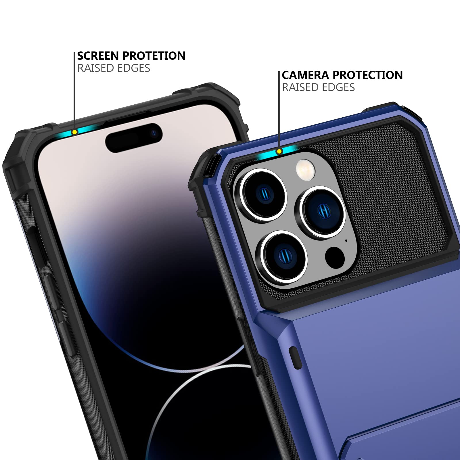 Nvollnoe For Iphone 14 Pro Max Case With Card Holder[Store 5 Cards] Dual Layer Heavy Duty Shockproof Iphone 14 Pro Max Wallet Ca