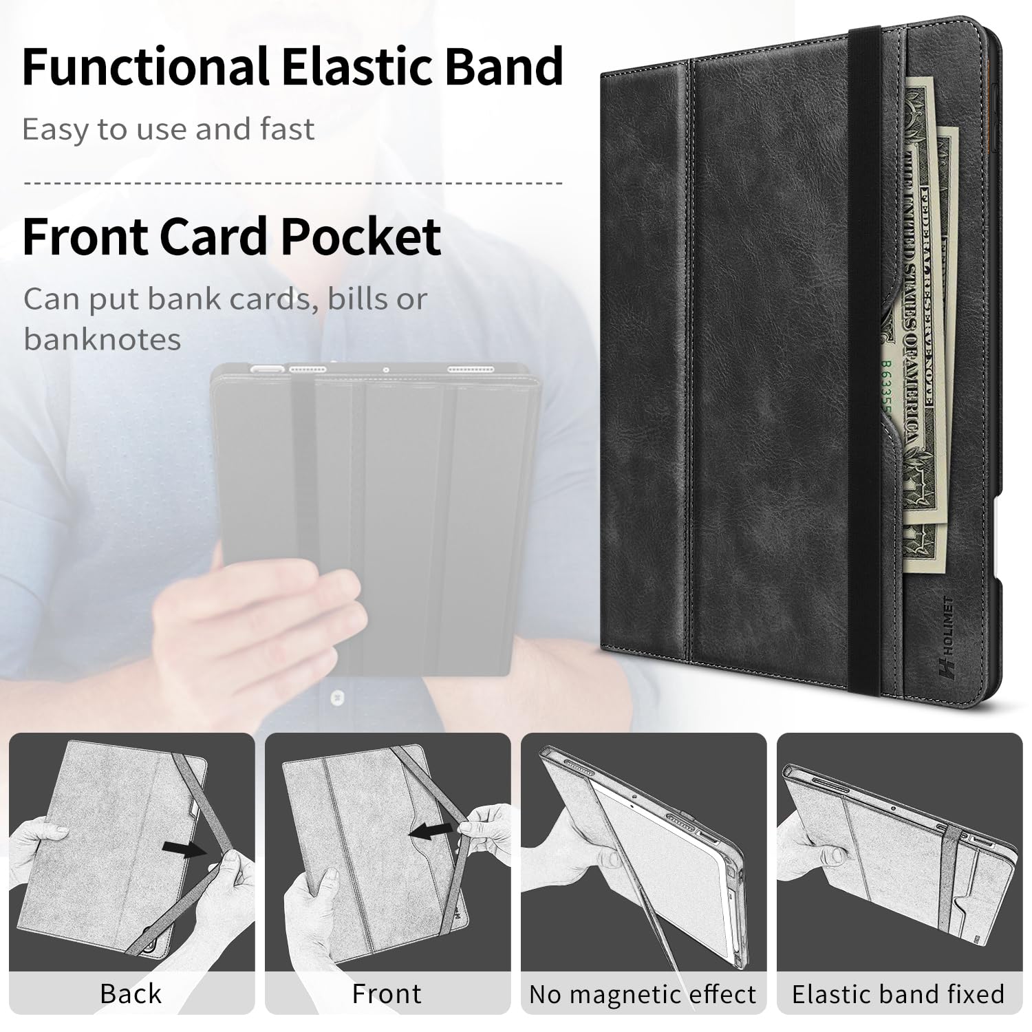 H Holimet Case For Ipad Air 11 Inch (M2) 2024 6Th Generation/Ipad Air 4Th/5Th Generation 10.9 Inch (2022/2020) With Pencil Holde