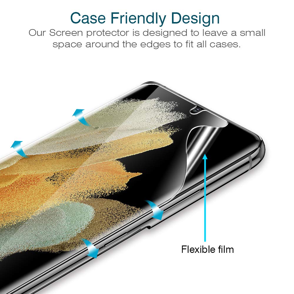 Lk 3 Pack Screen Protector For Samsung Galaxy S21 Ultra, Self Healing Tpu Film, Anti Scratch, No Bubble, Touch Sensitive, Suppor