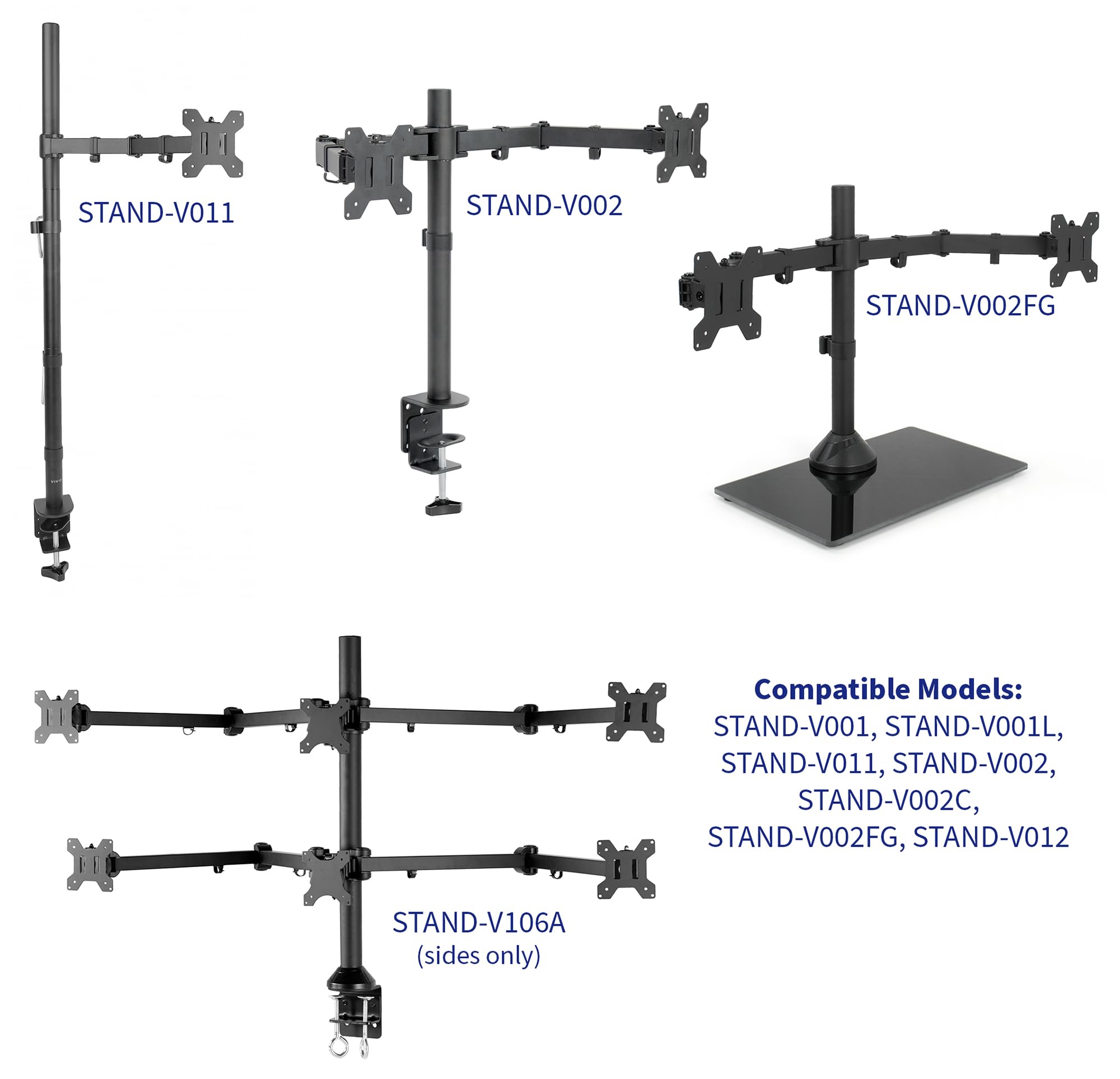 Vivo Steel Vesa Bracket 75X75 And 100X100 Mounting For Computer Monitor, Quick Release Removable Vesa Plate, Black, Pt Sd Va01A