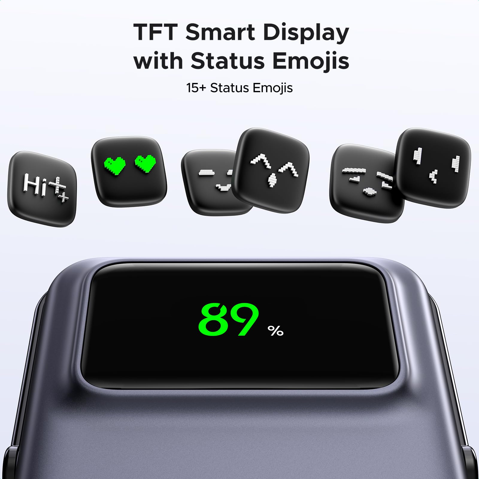 Ugreen Uno Magnetic Power Bank, 5000Mah Wirelss Portable Charger, 20W Fast Charging Battery Pack With Foldable Stand And Tft Dis