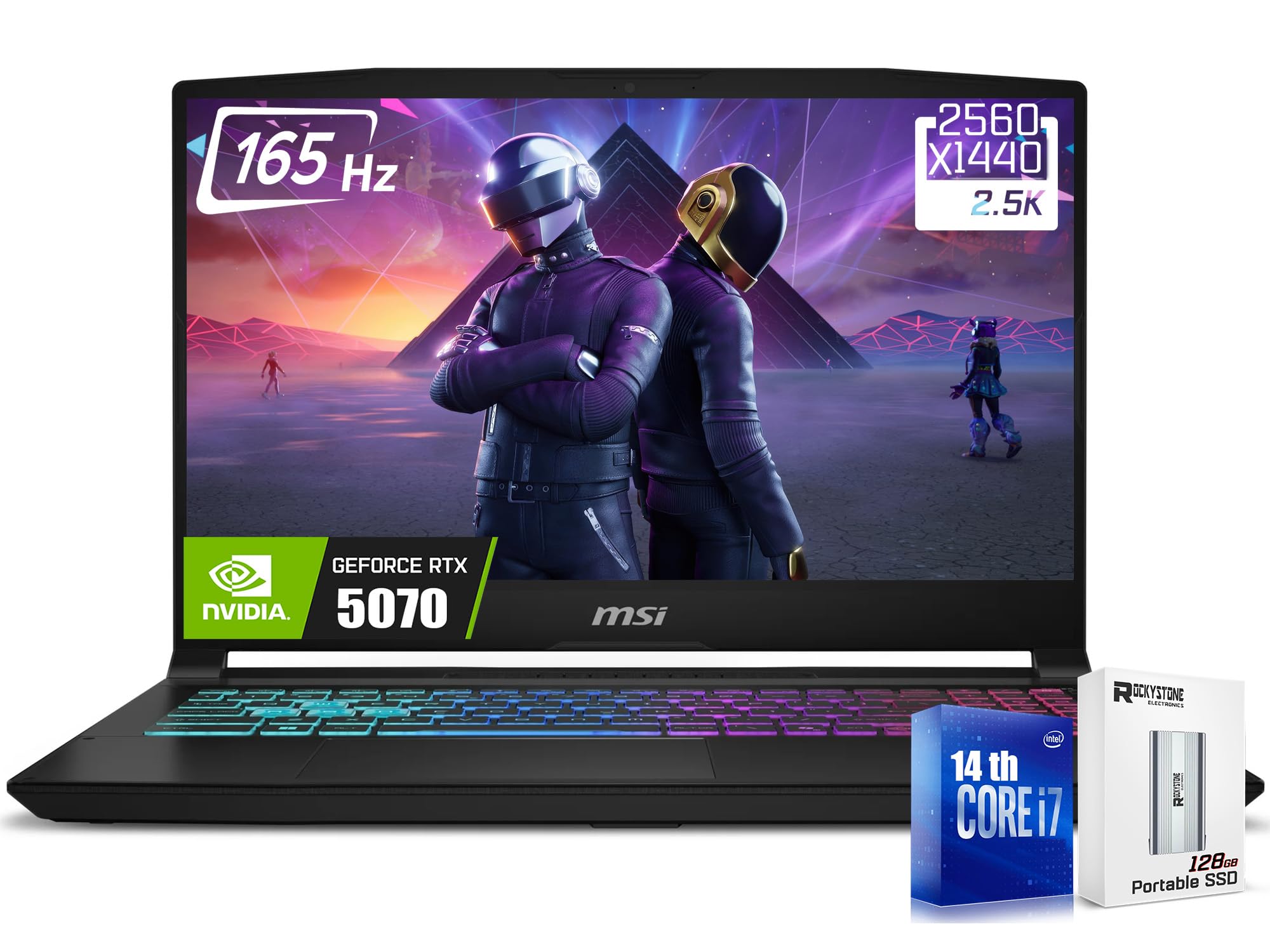 msi Katana HX Gaming Laptop, 15.6 165Hz QHD IPS Display, 16-core i7-14650HX (>i9-12900H, UP to 5.2 GHz, GeForce RTX 5070, Copilo