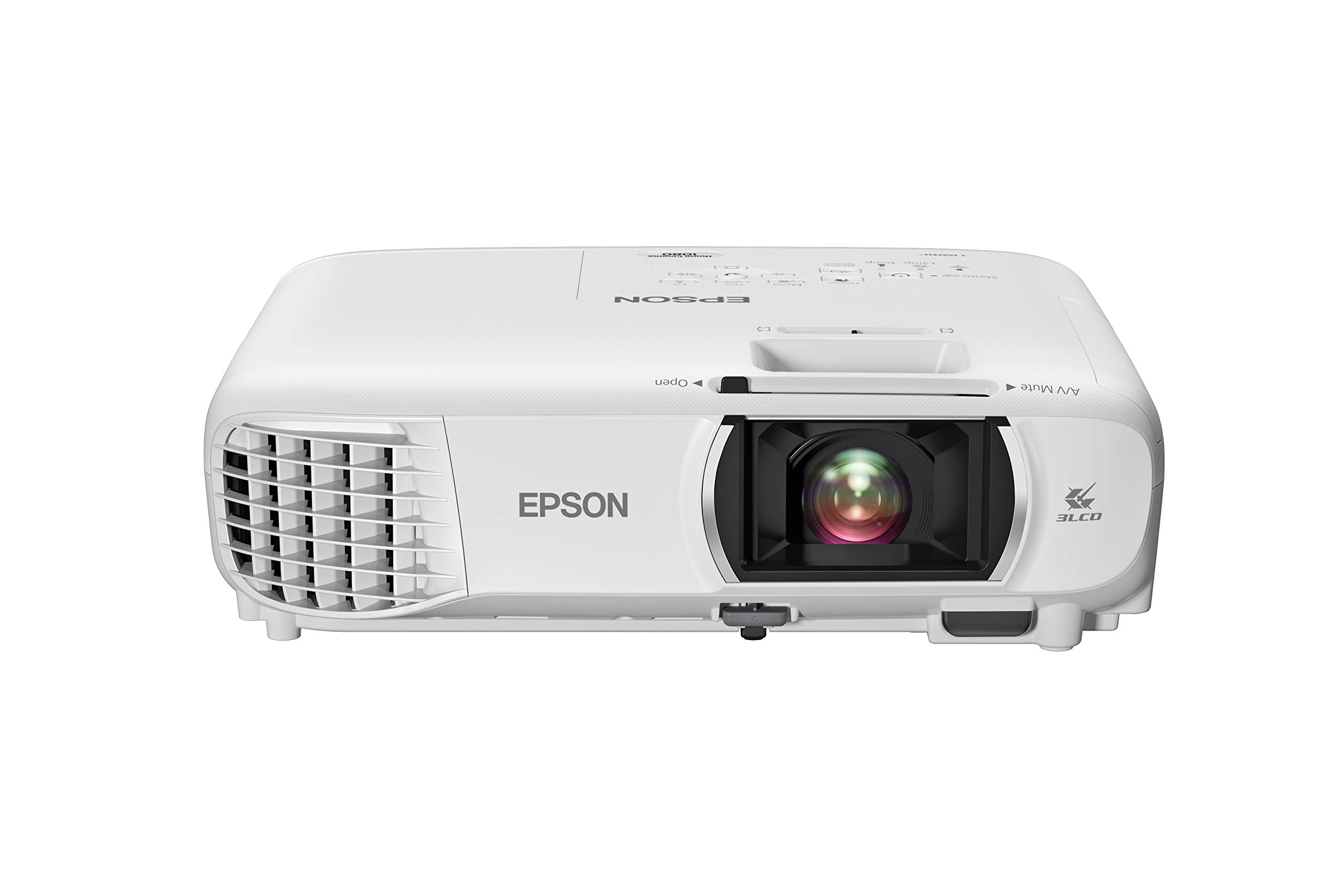 Epson Home Cinema 1080 3 Chip 3Lcd 1080P Projector, 3400 Lumens Color & White Brightness, Streaming/Gaming/Home Theater, Built In Speaker, Auto Picture Skew, 16,000:1 Contrast, Dual Hdmi White, Medium