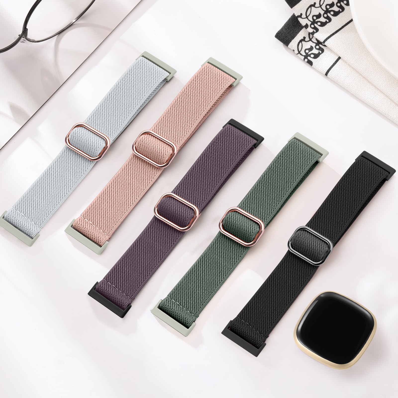 Maledan Charm Bands Compatible For Fitbit Versa 3/Fitbit Sense/Versa 4/ Sense 2 Band Men Women, Breathable Sport Wristband Repla