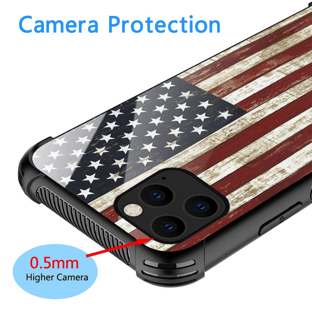 Zhegailian Case Compatible With Iphone 12,Wooden Flag Case For Iphone 12 Pro For Boys Men,Pattern Design Anti Scratch Organic Gl