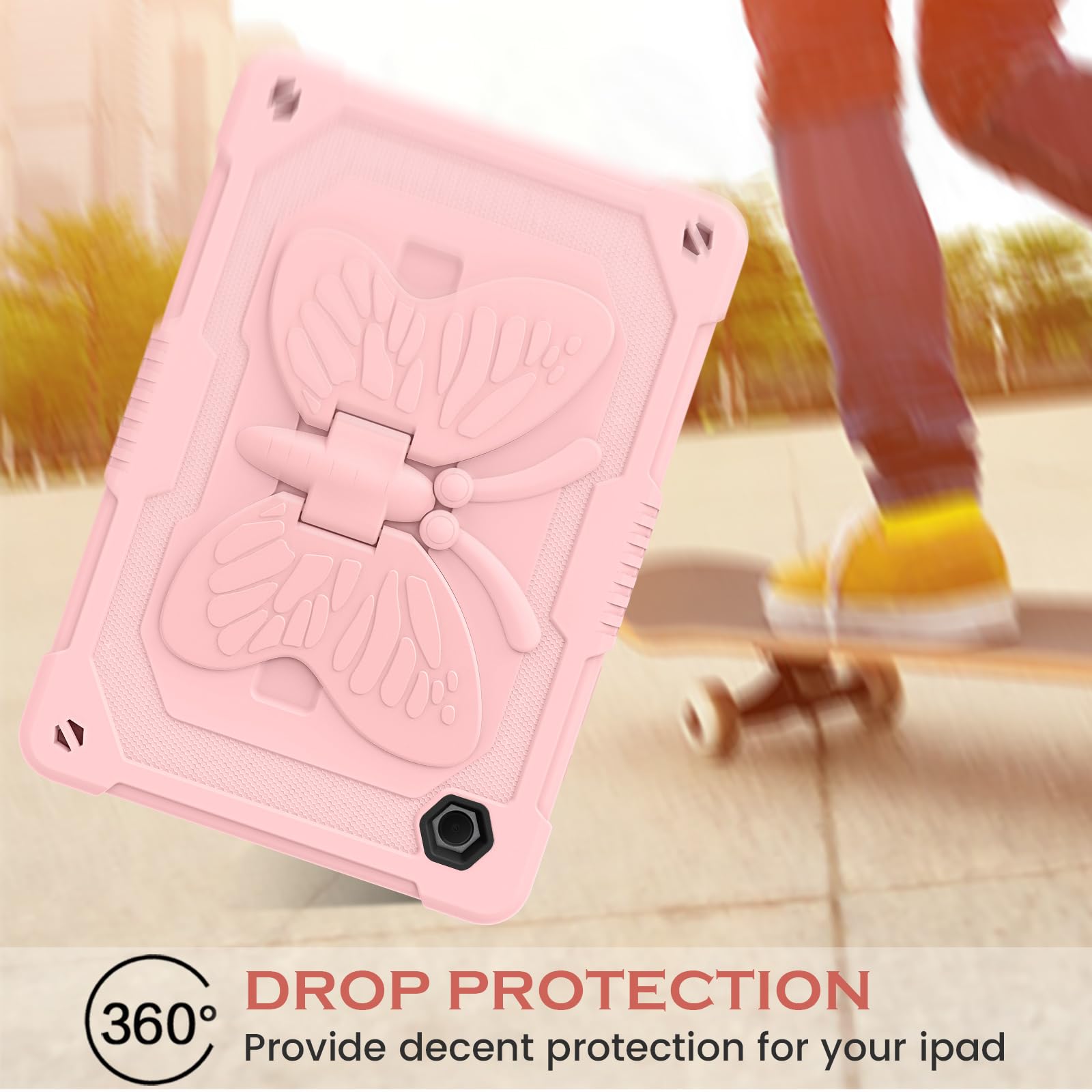 Yinlai Case For Galaxy Tab A8 10.5 Inch, Samsung Galaxy Tab A8 Case Kids Girls Women Butterfly Kickstand Shockproof Protective T