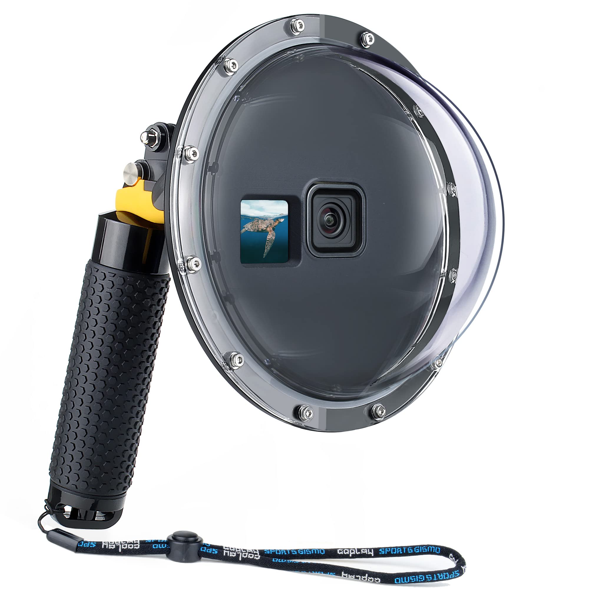 Yallsame Dome Waterproof Case For Gopro Hero12 11 10 9 Black With Front View Window, Floating Hand Grip, Shutter Lever Underwate