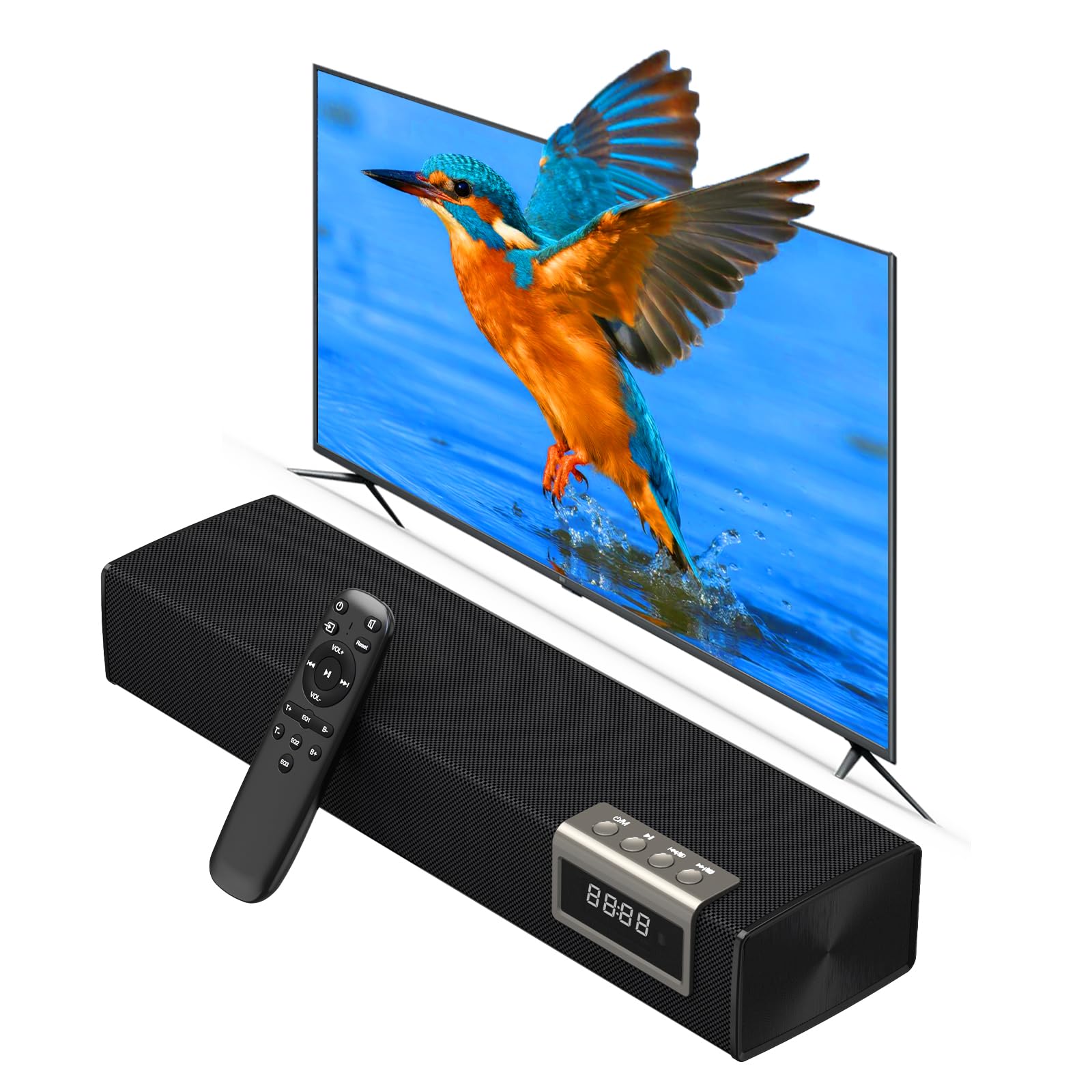 Unisyomyo 50W Sound Bar for Smart TV, 2.0 ch Soundbar with Bluetooth 5.4/ARC/Opt/AUX Connect, Soundbar for TV with 2 Full Range