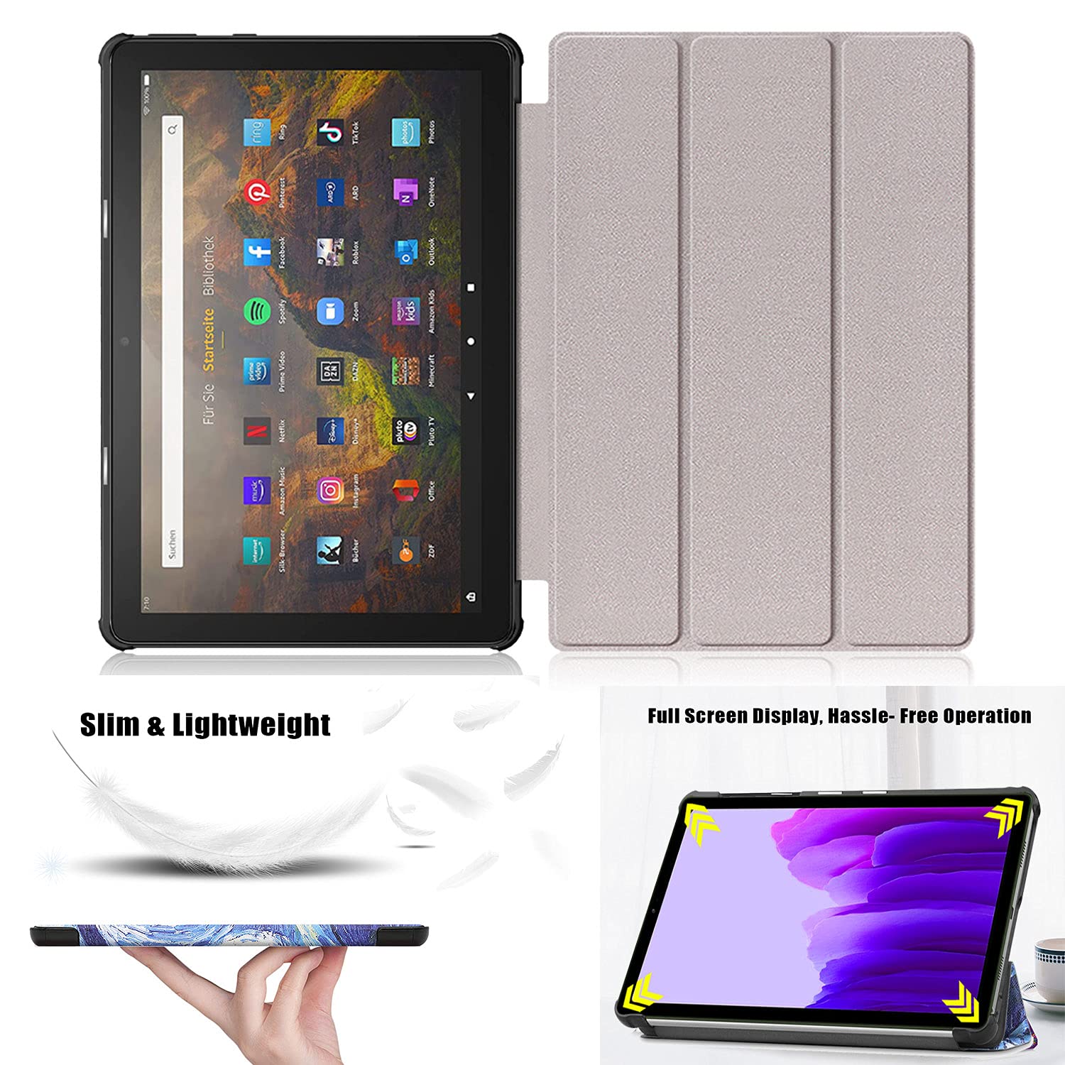 Uucovers For Samsung Galaxy Tab A7 Lite 8.7'' 2021 Case Sm T225/T220, Trifold Ultra Thin Cover With Multi Angle Viewing Stand Sh