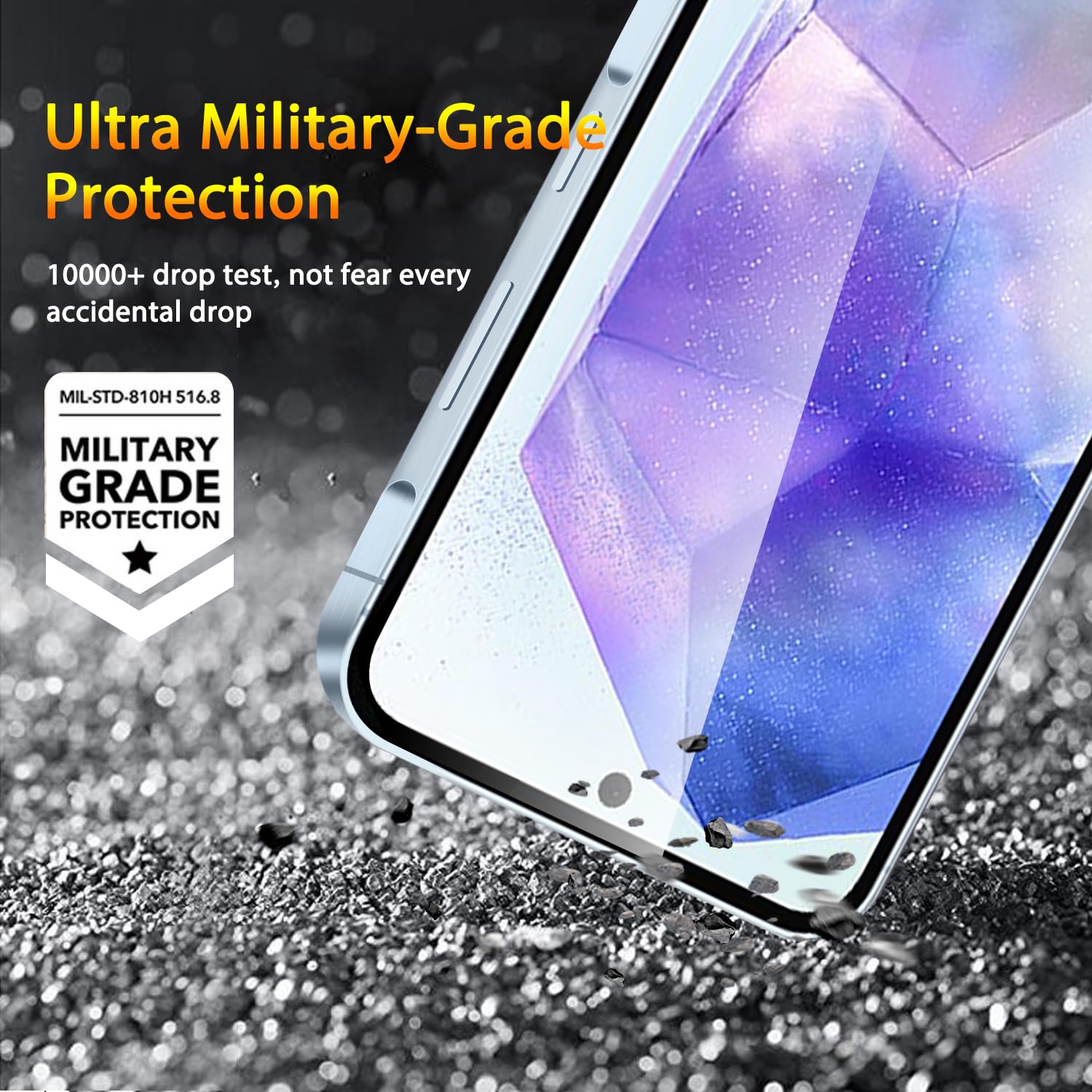 Qsmqam 3 Pack Screen Protector For Samsung Galaxy A55 + 3 Pack Camera Lens Protector, Ultra Hd Tempered Glass, 9H Hardness, Anti