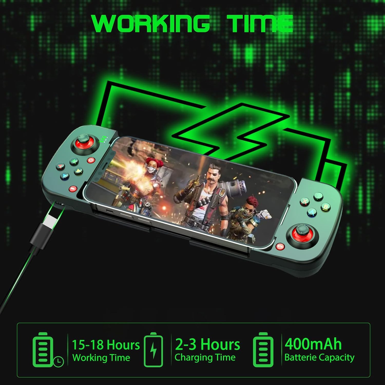 Bluetooth Mobile Game Controller,Stretchable Wireless Phone Gamepad,Shooter Sensitive Controller Joysticks Gamepad Support For P