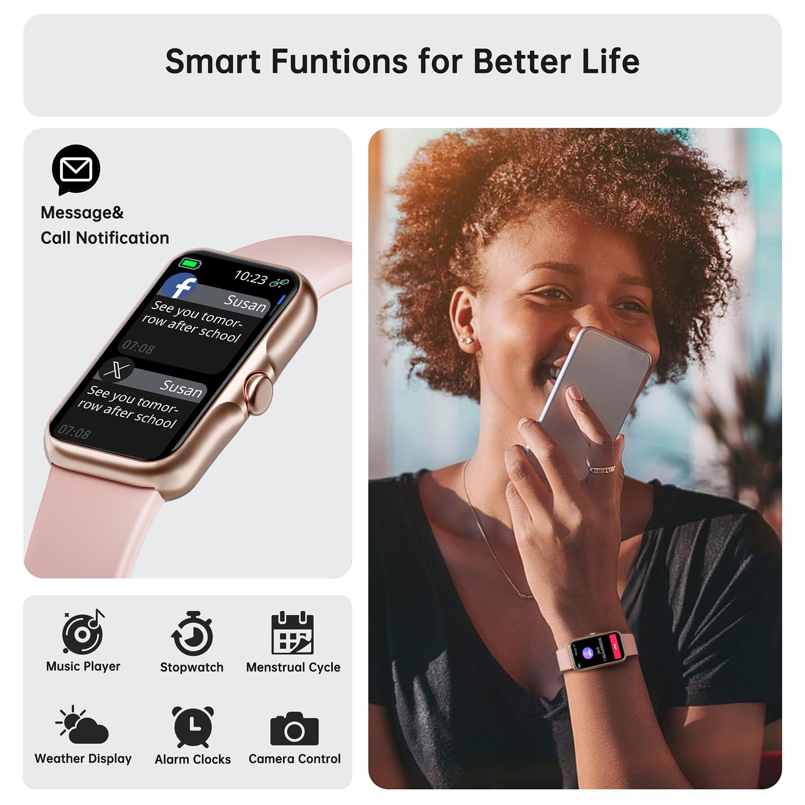 Sunorshop Health Fitness Tracker, Smart Watch With 24/7 Heart Rate And Blood Oxygen Monitor, Sleep Tracker With Ip68 Waterproof,