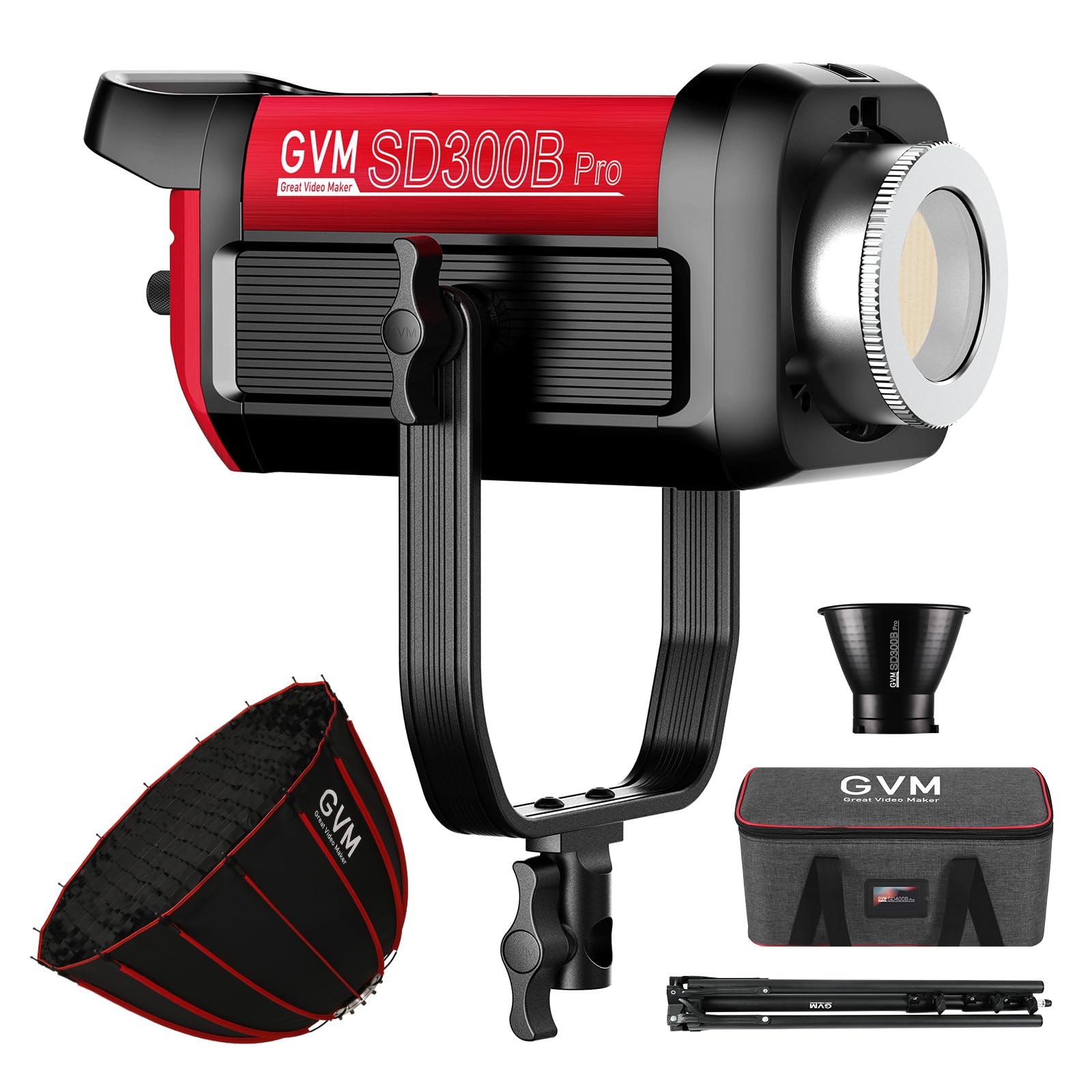 Gvm Video Lighting 300W Bi Color Studio Lights Kit With Bowens Mount Softbox And Stand Cct 2700K~6800K Cri 97+ Continuous Lighti