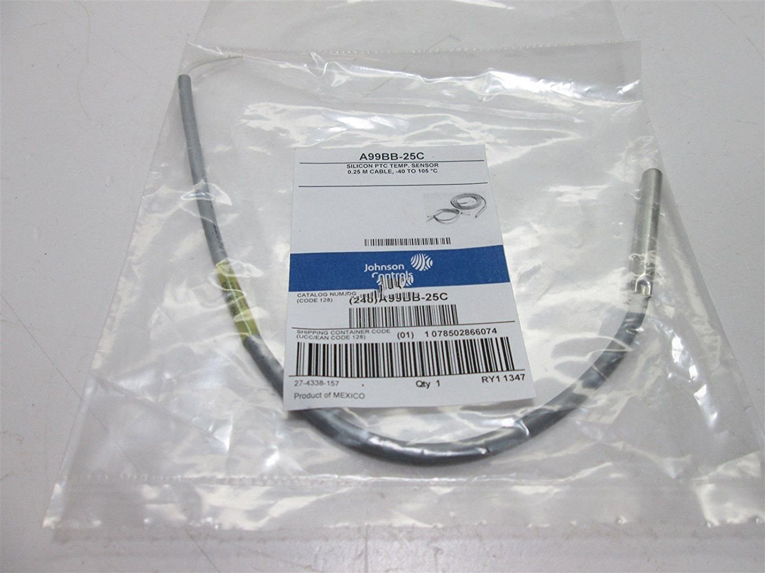 Johnson Controls A99Bb 25C Temperature Sensor, Pvc Cable
