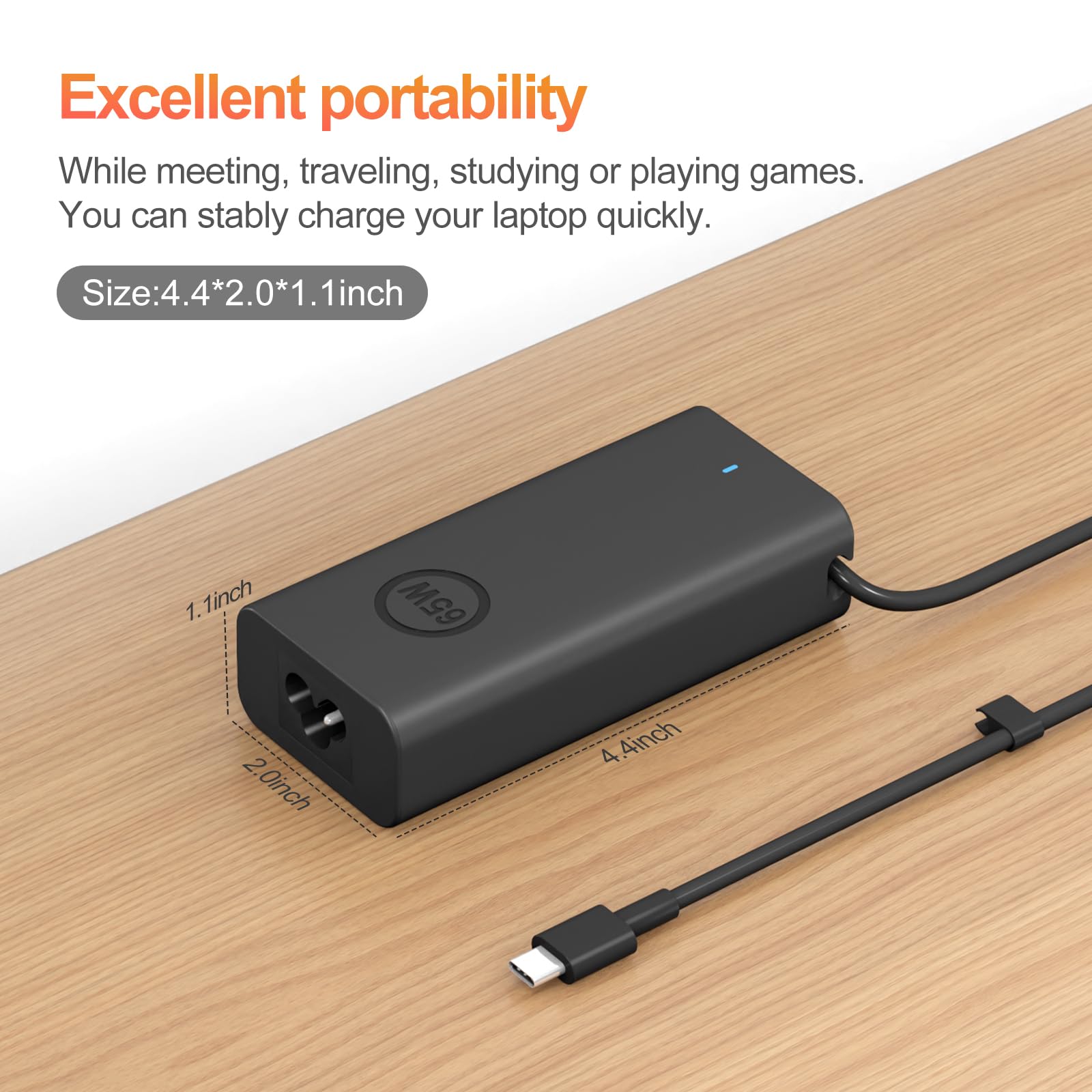 65W Usb C Dell Laptop Charger For Dell Latitude 5000 Series 5420 5520 5530 5430 5540, Inspiron 14 7420 7425 And Xps Series Type