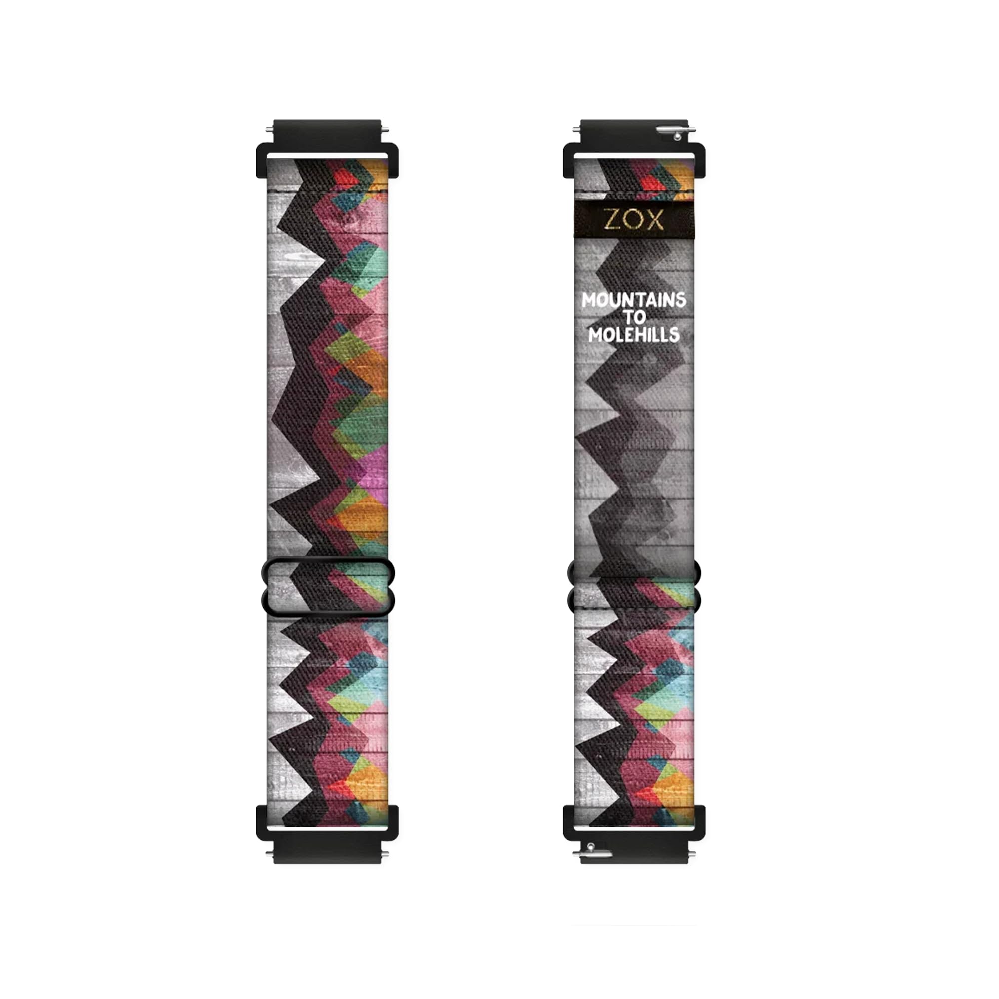 Zox Android Smart Watch Band - Mountains To Molehills | Soft, Adjustable Elastic Band With Motivational Affirmations And Beautif