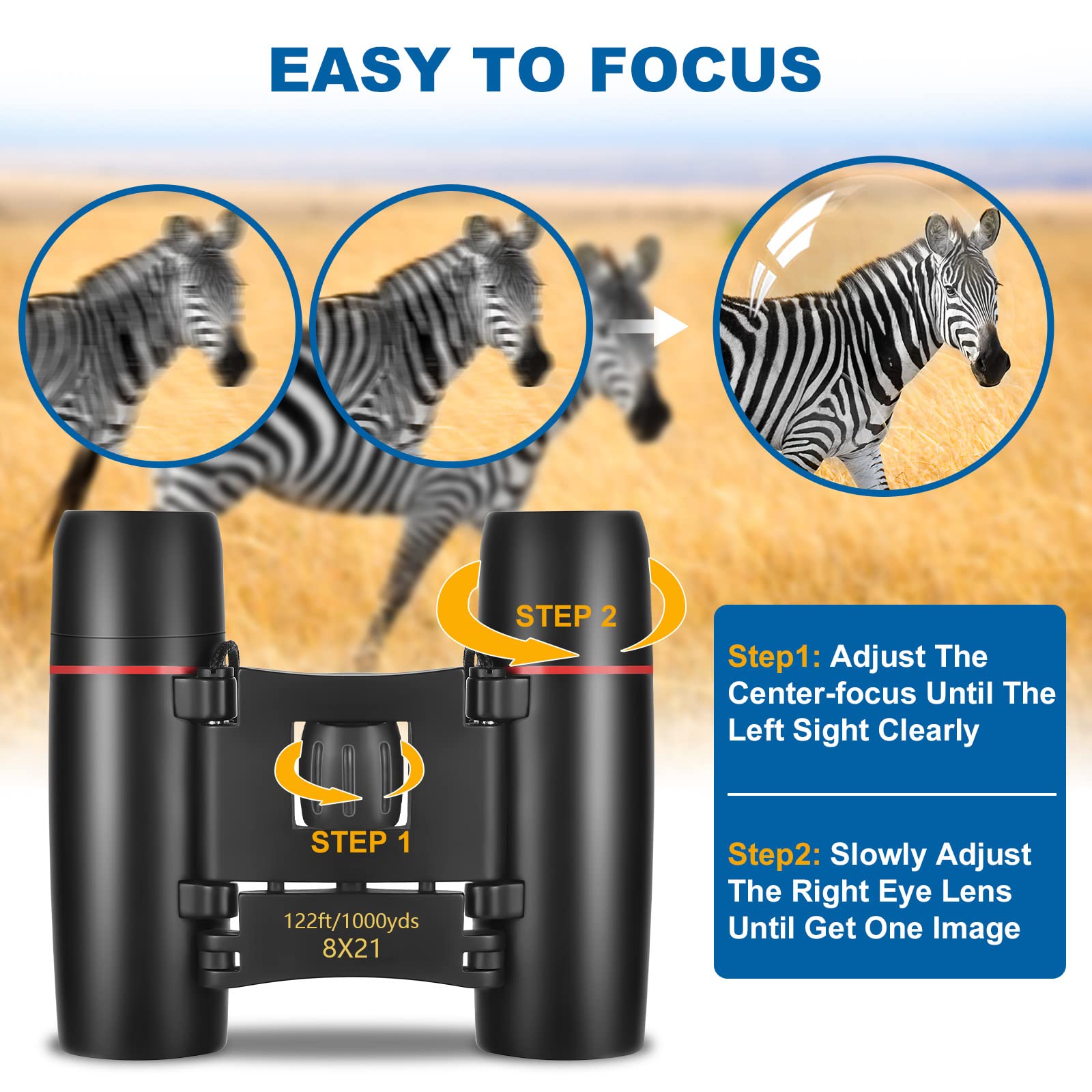 Ahflrito Compact Binoculars, Lightweight Foldable Small Binoculars For Adults, Portable Waterproof Mini Binocular For Kids Bird