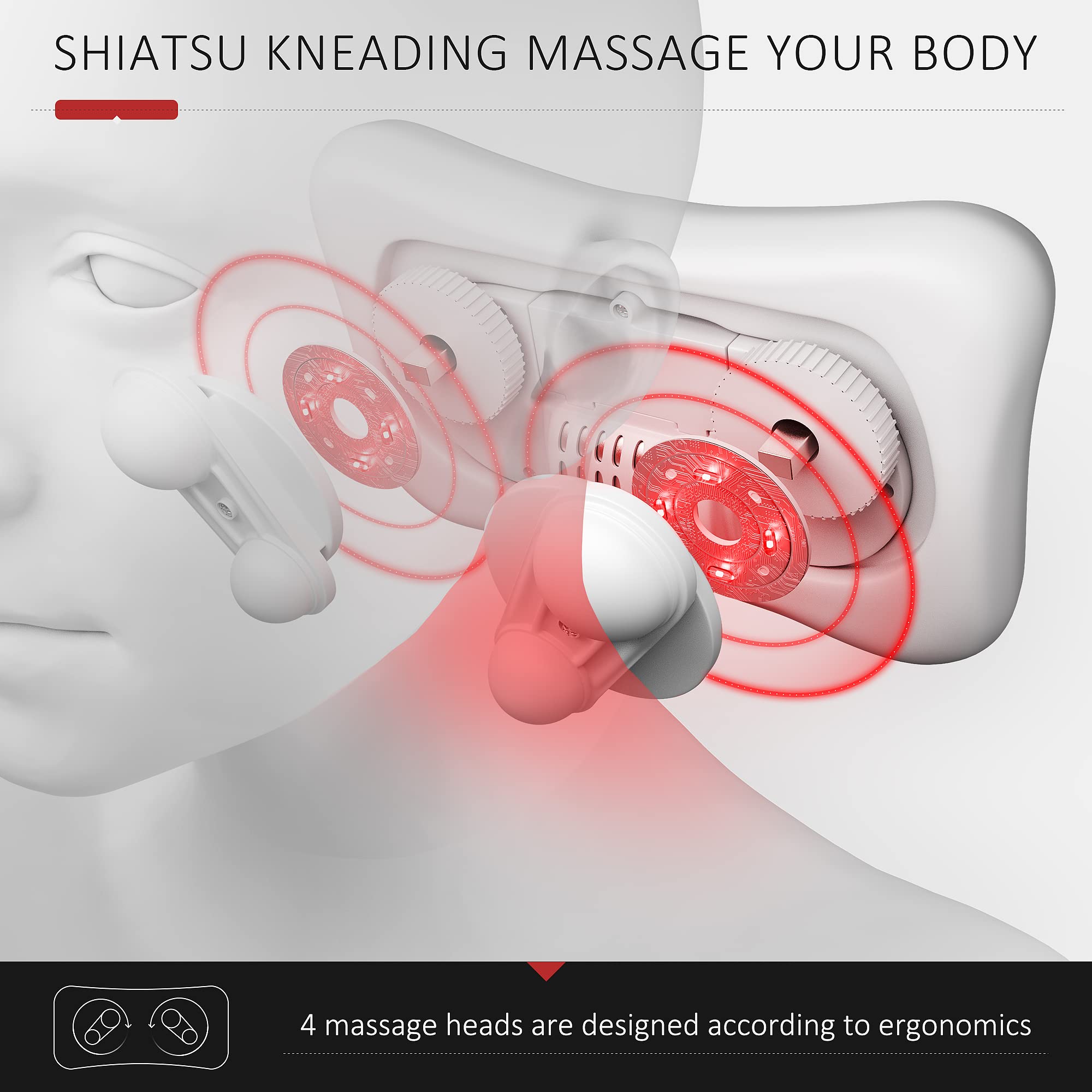 Viktor Jurgen Back Massager Kneading For Neck, Shoulder And Foot, Shiatsu Massage Pillow With Heat, Relaxation Gifts For Women/M