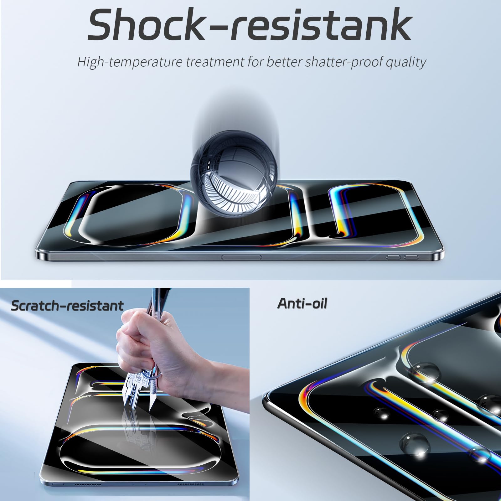 Zenrich [2Pack] Tempered Glass Screen Protector For Ipad Pro 11 Inch (M4 5Th Generation,2024 New Released) With [Anti Blue Light