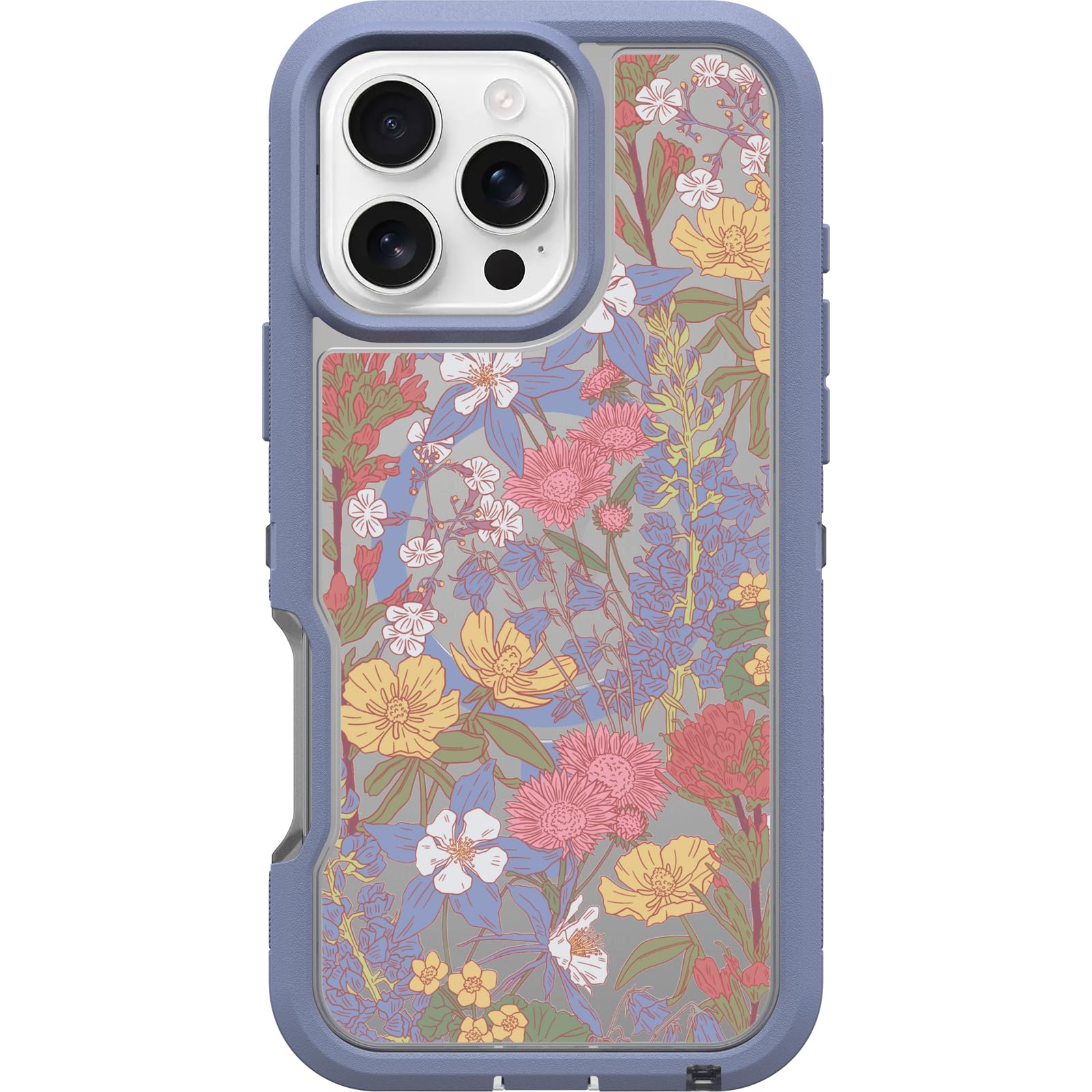 Otterbox Iphone 16 Pro Max Defender Series Xt Clear Case   Floral Purple
