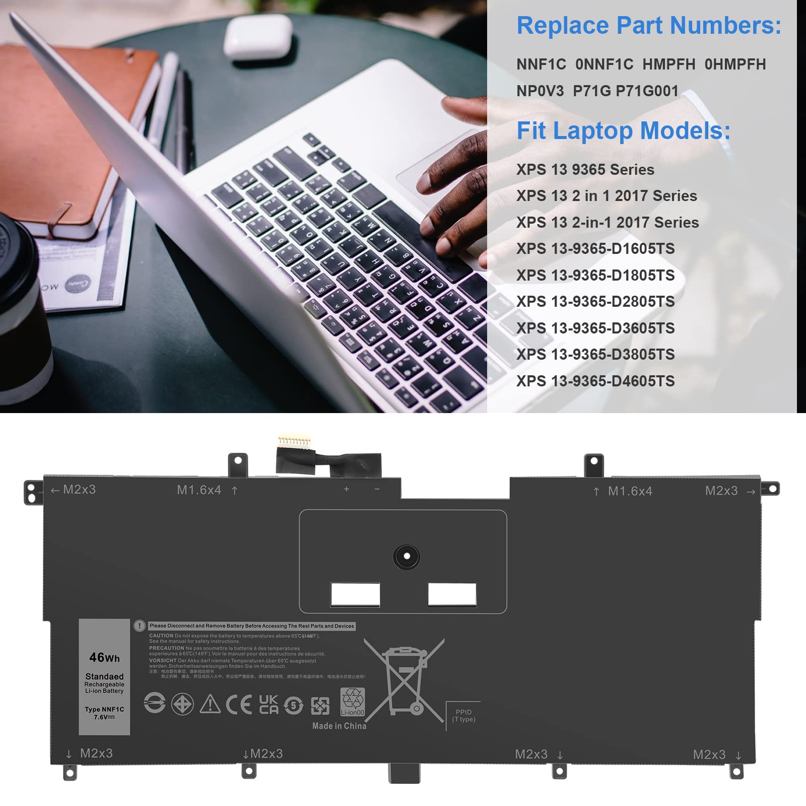 Fancy Buying NNF1C Li-polymer Laptop Battery for Dell XPS 13 9365 2-in-1