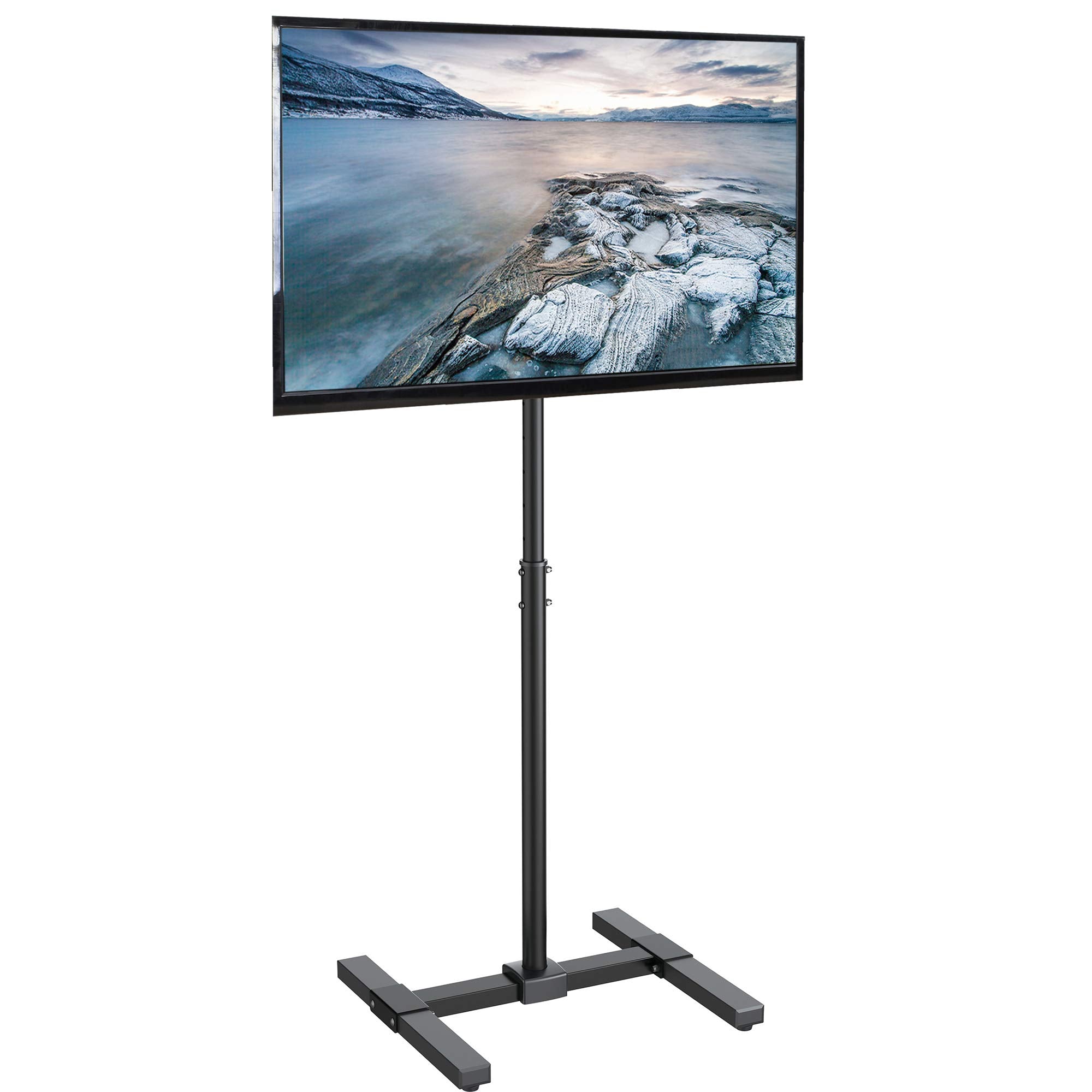 VIVO TV Floor Stand for 13 to 50 inch Flat Panel LED LCD Plasma Screens, Portable Display Height Adjustable Mount STANDTV07