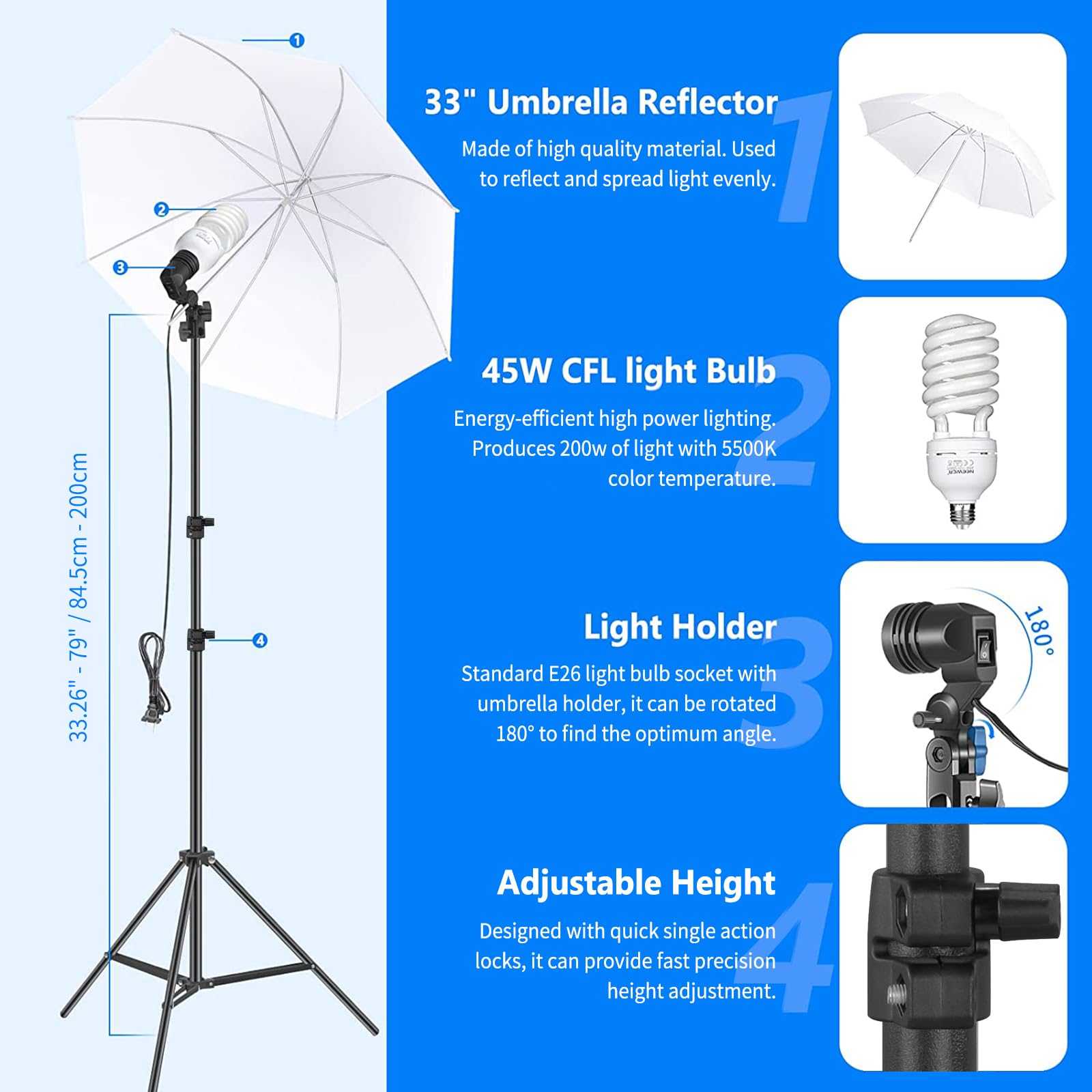 Neewer Photography Lighting Kit With Backdrops, 8.5X10Ft Backdrop Stands, Ul Certified 5700K 800W Equivalent 24W Led Umbrella So