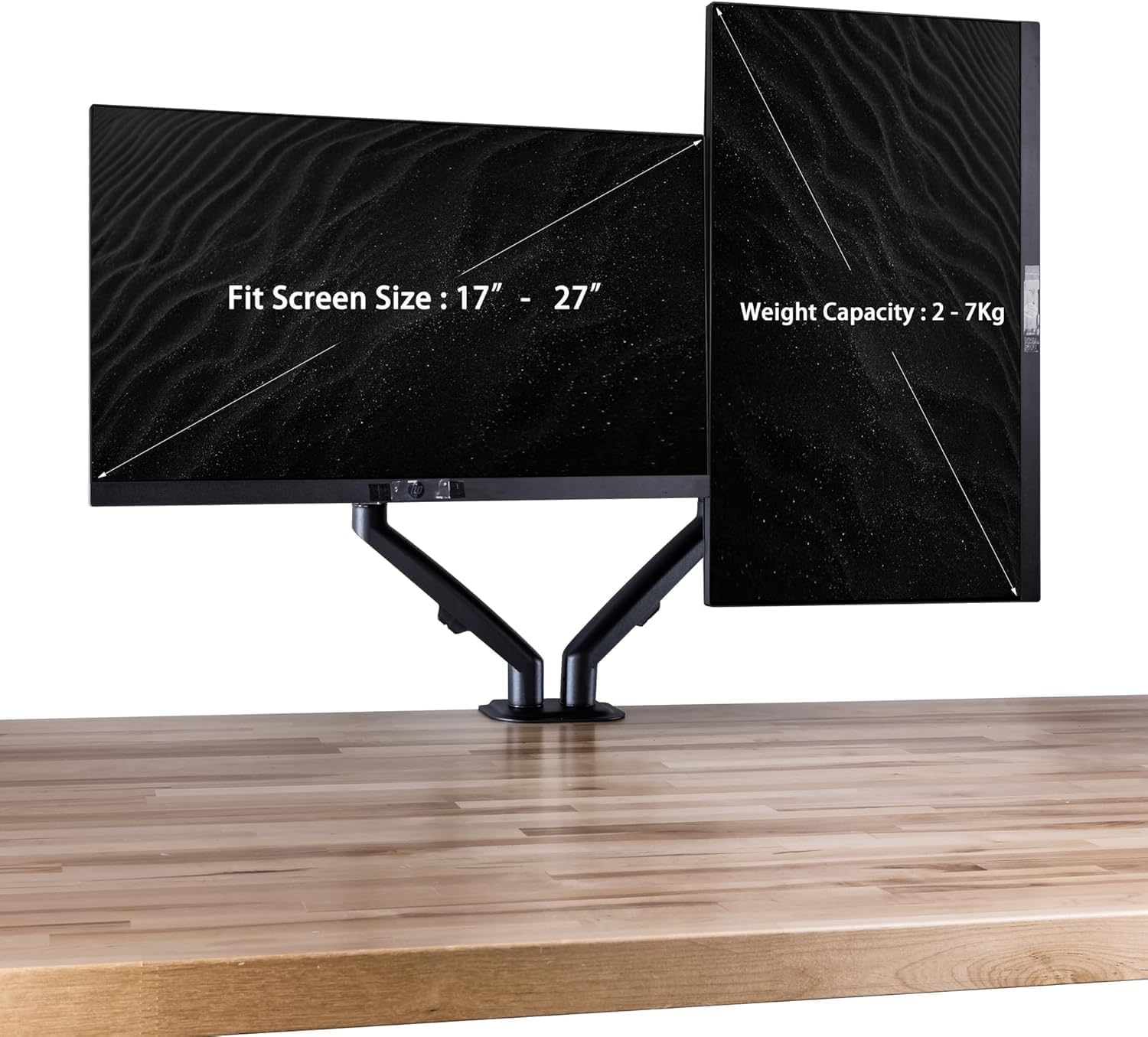 Hp 27'' Fhd Ips Monitor Bundle With Ergoflexy Dual Monitor Mount, Fhd Ips (1920X1080) 75Hz Display, 1 Hdmi 1.4, 1 Dp 1.2, Vesa M