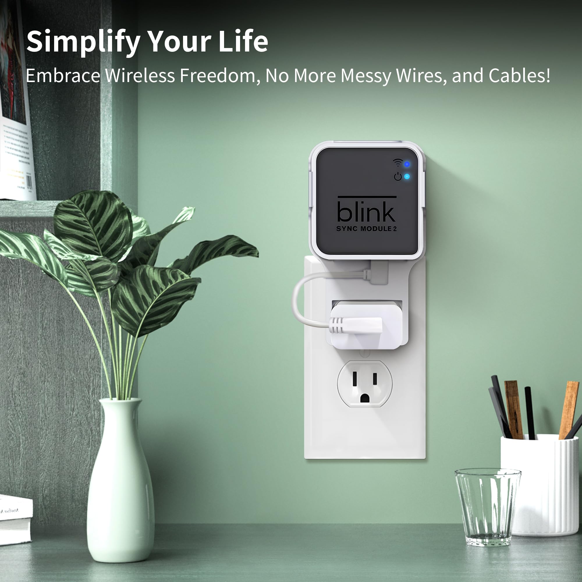 256Gb Usb Flash Drive & Wall Mount For Blink Sync Module 2 With Short Cable   Declutter, Save Space, And Effortlessly Enhance Se