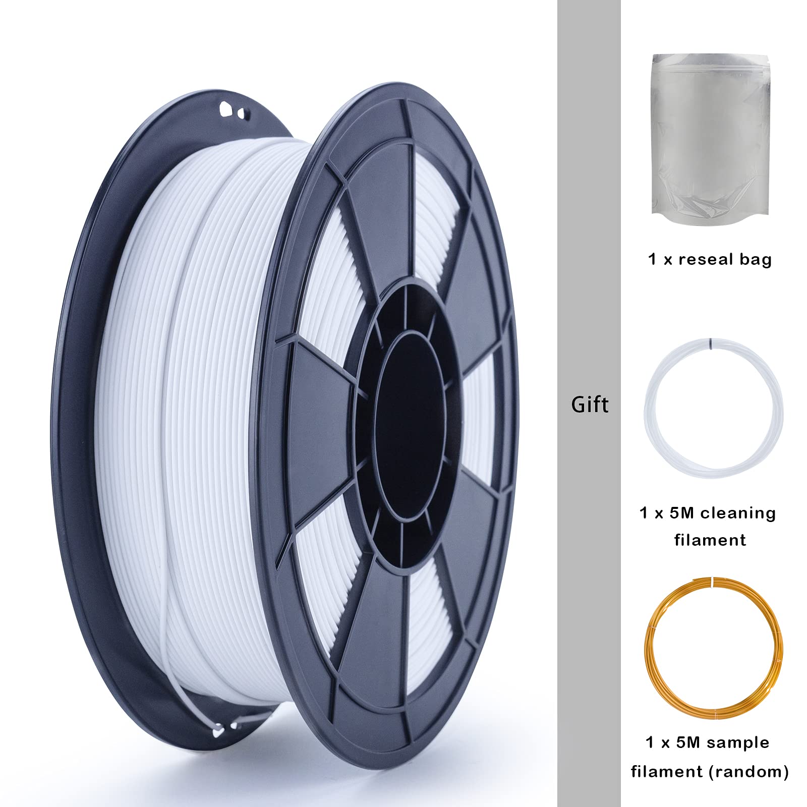 Ziro Matte Pla Filament 175Mm,1Kg 3D Printer Filament,High Toughness Pla,Dimensional Accuracy +  003Mm,Matte Pla White