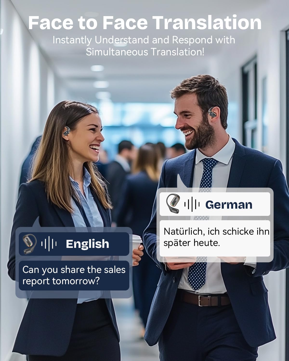 Ai Translator Earbuds Real Time,70 Playtime 150 Languages Translation Earbuds,3-In-1 Translating Earbuds With 6 Modes,Translatio