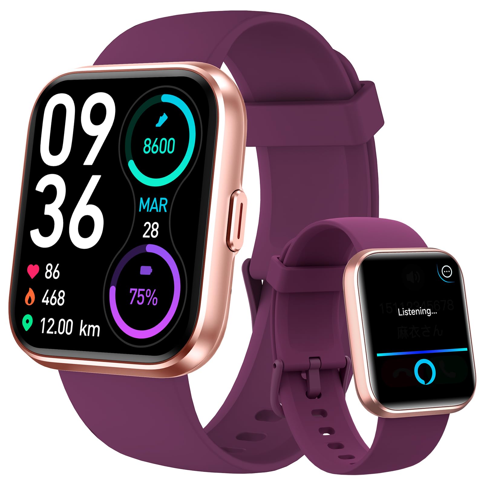 Smart Watches For Women, Alexa Built-In Fitness Watch With 1.8 '' Lcd Screen & Bluetooth Call (Make/Answer), Heart Rate/Spo2/Sle