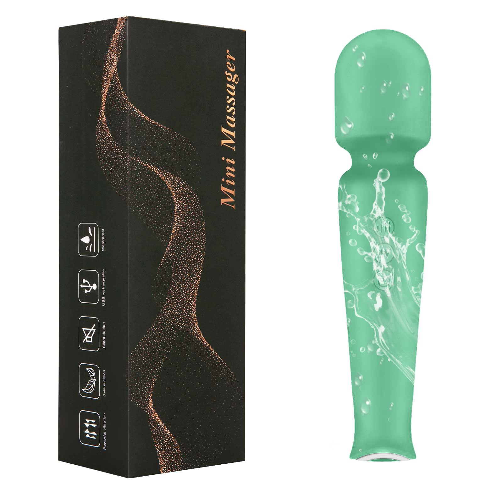 Portable Cordless Body and Back Massager, Multiple Speeds and Modes, Electric Handheld Muscle Relaxer for Neck, Back(Green)