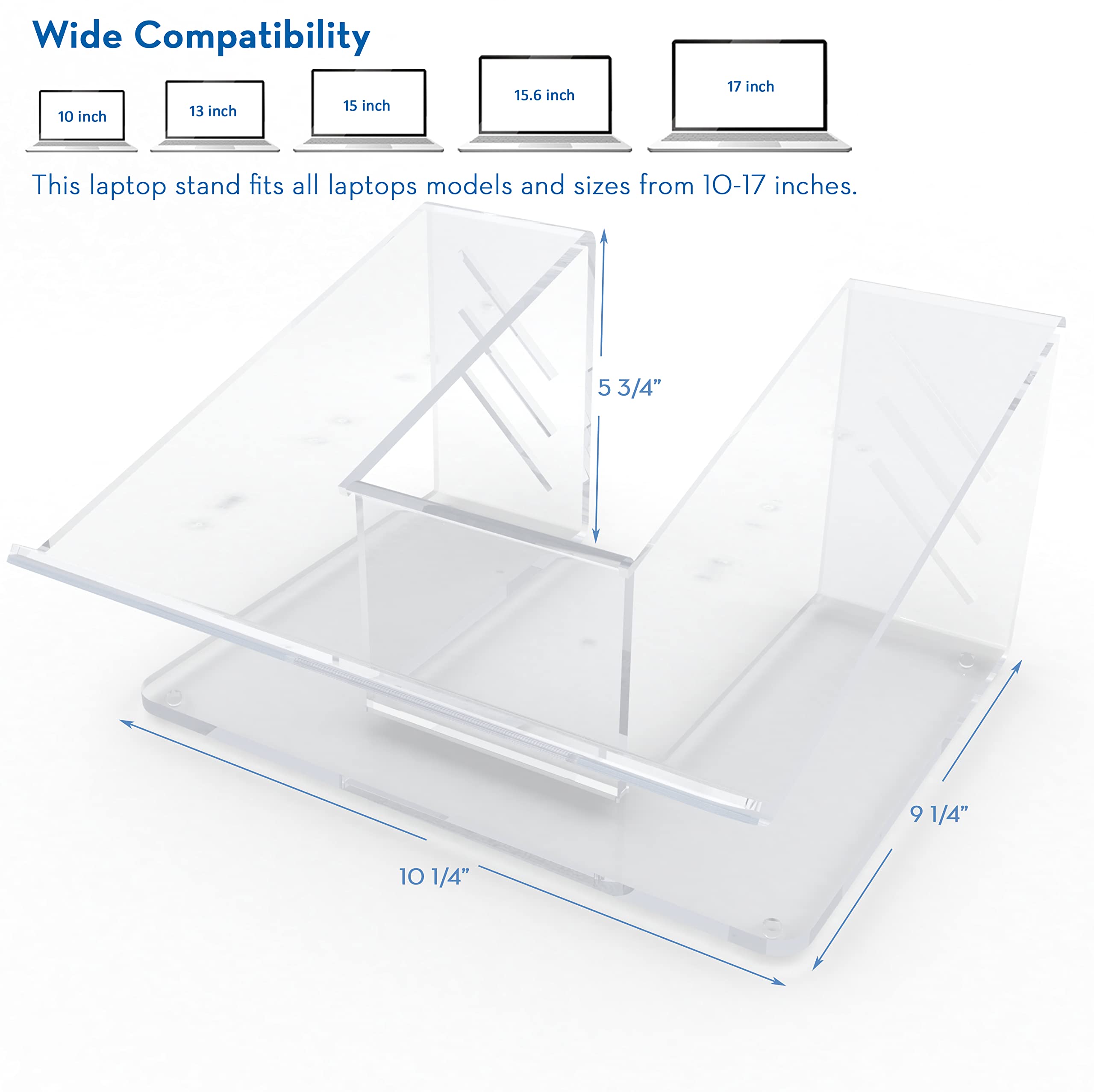 Vray Designs Llc  6Mm Acrylic Laptop Stand For Desk, Ergonomic Laptop Riser, Computer Stand For Laptops Compatible With 10 17''