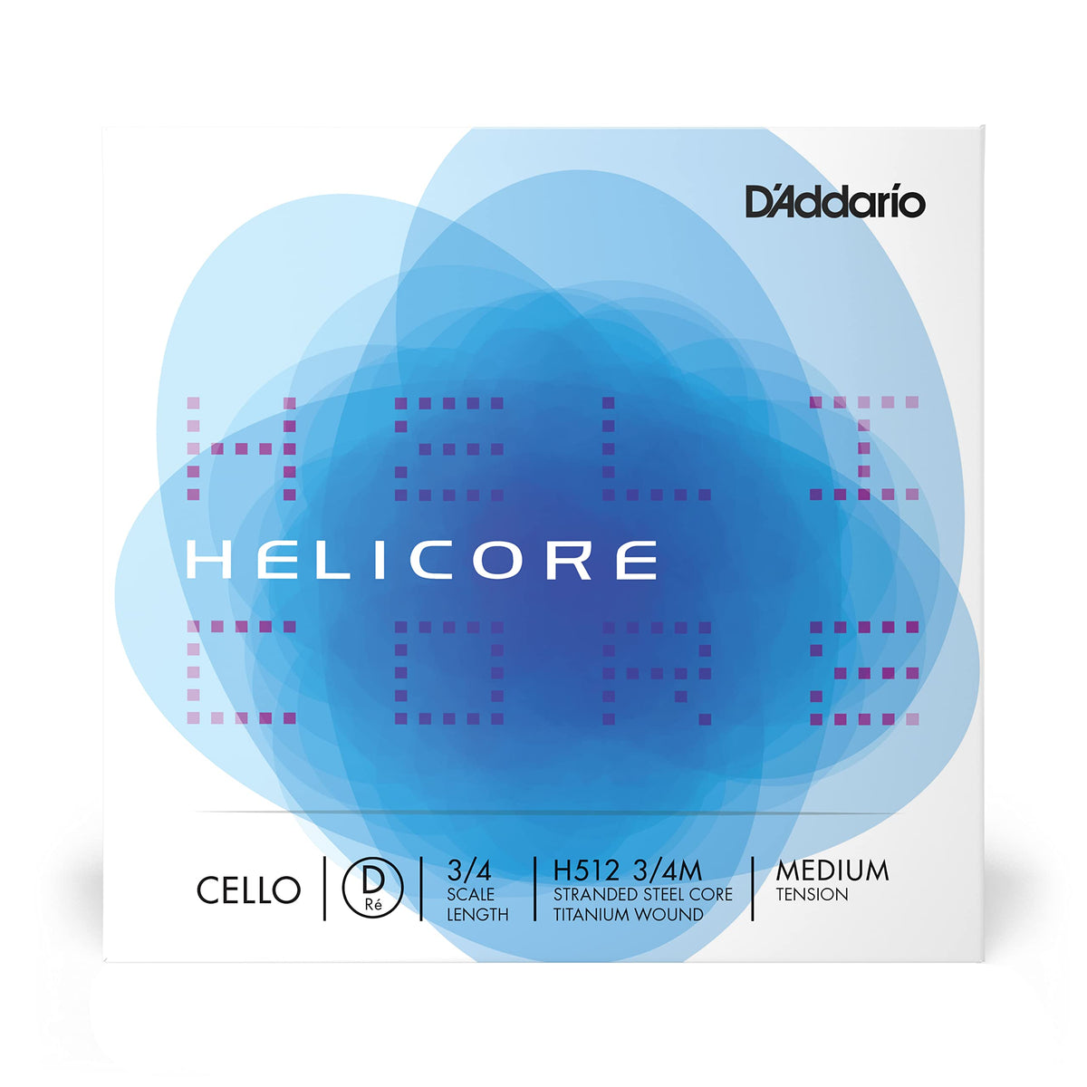 D'Addario Helicore Cello Single D String, 3/4 Scale, Medium Tension