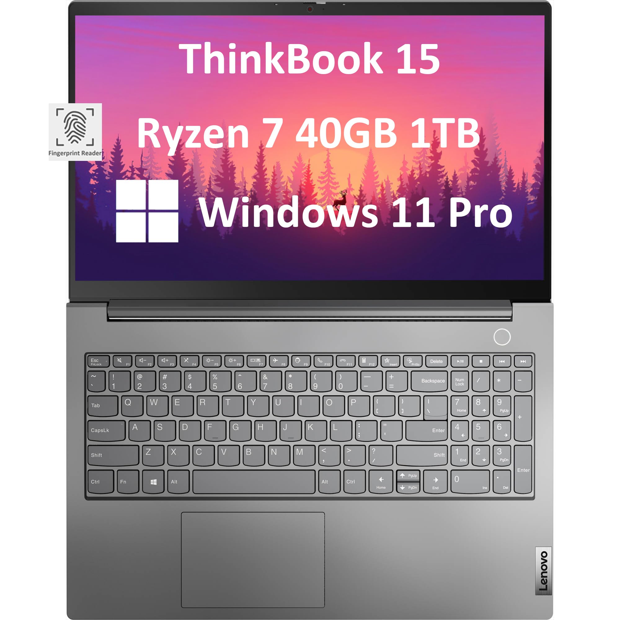 Lenovo ThinkBook 15 Business Laptop (15.6 FHD Anti-Glare, 40GB RAM, 1TB SSD, AMD Ryzen 7 5825U (> i7-1165G7)), FHD Webcam w/ Shu