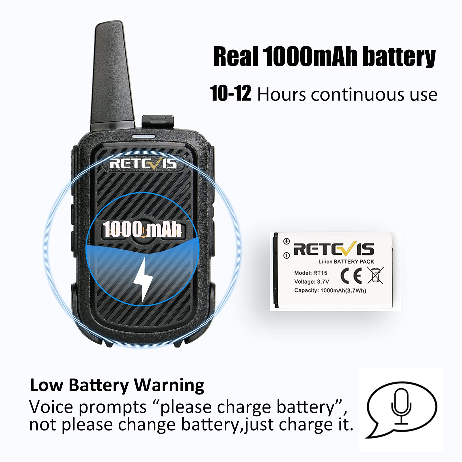 Retevis Rt15 Walkie Talkies Long Range,Mini Walkie Talkie,Usb Fast Charging,Rechargeable 2 Way Radios For Adults Business Education School Church Healthcare Car (10 Pack)