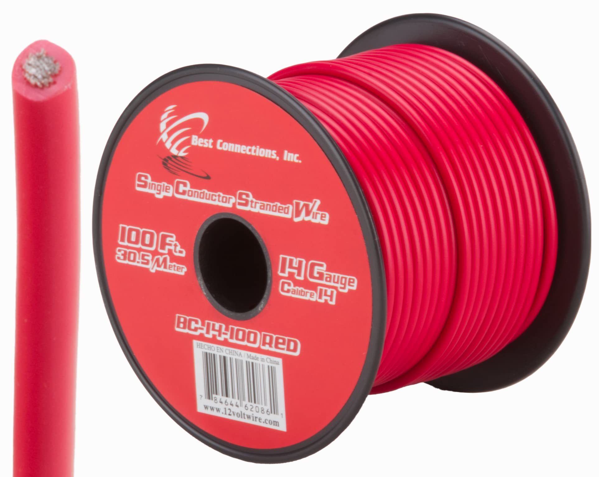 Audiopipe AP-14-100 14 Gauge 100 ft Car Audio Remote Wire Copper Clad Aluminum Red