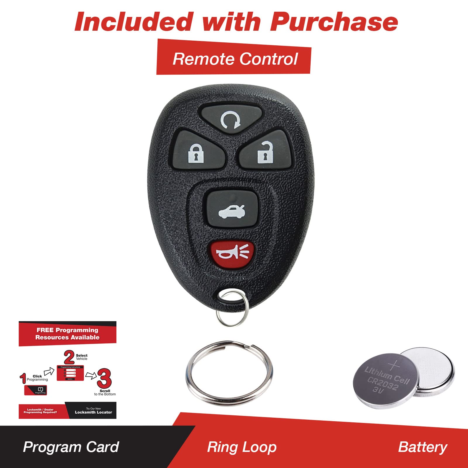 Keylessoption Keyless Entry Remote Control Car Key Fob Replacement For 22733524 With Key