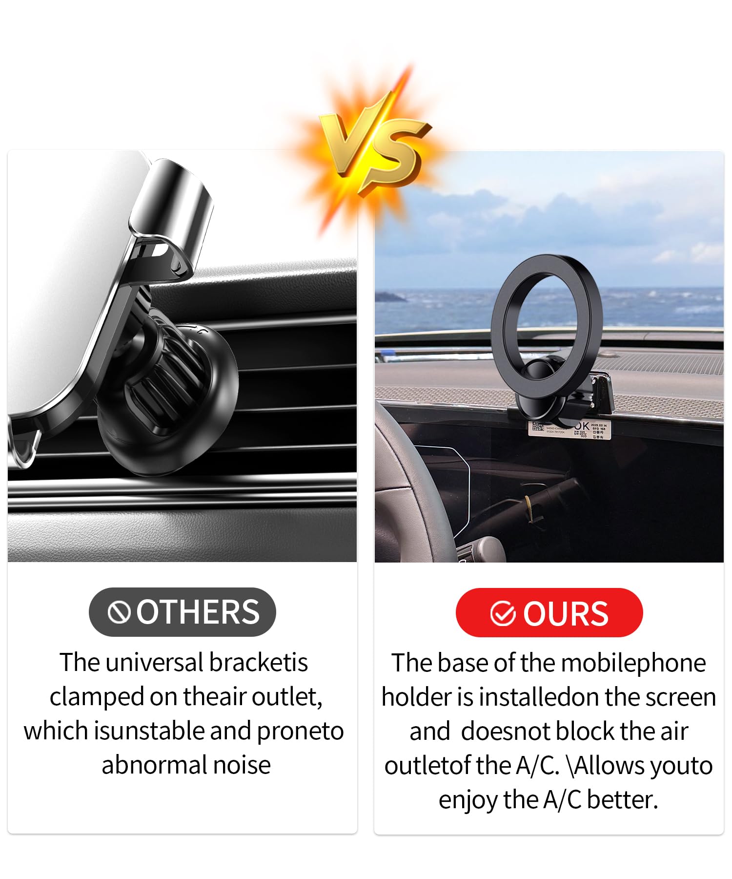 Maserweller Car Phone Holder For 2025 Kia Ev6 Accessories 12.3-Inch Screen Fixed Clip, 360 Rotation Phone Mount Compatible With