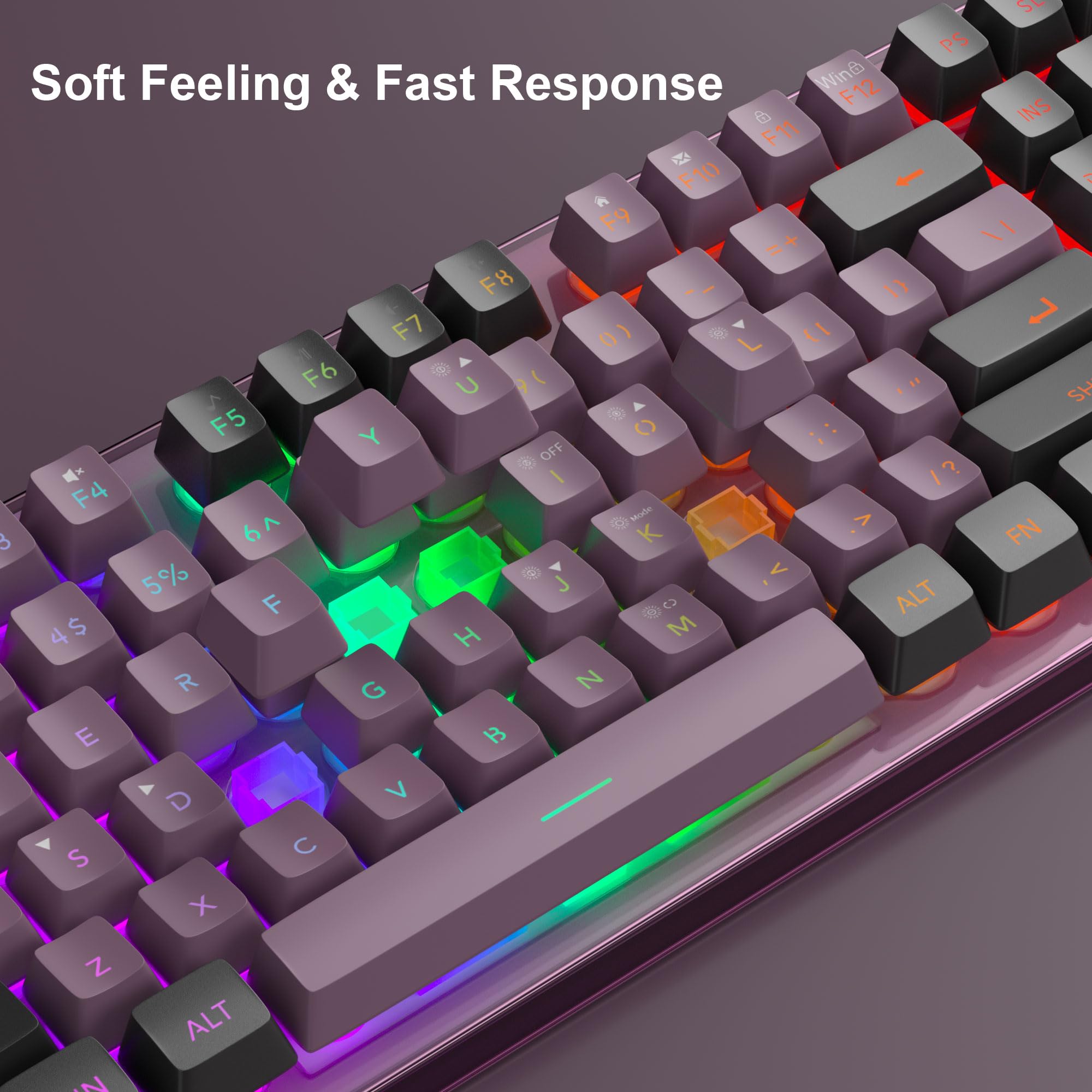 MageGee Gaming Keyboard and Mouse Combo - K1 RGB LED Backlit Keyboard for PC/Laptop, Blackcurrant Color